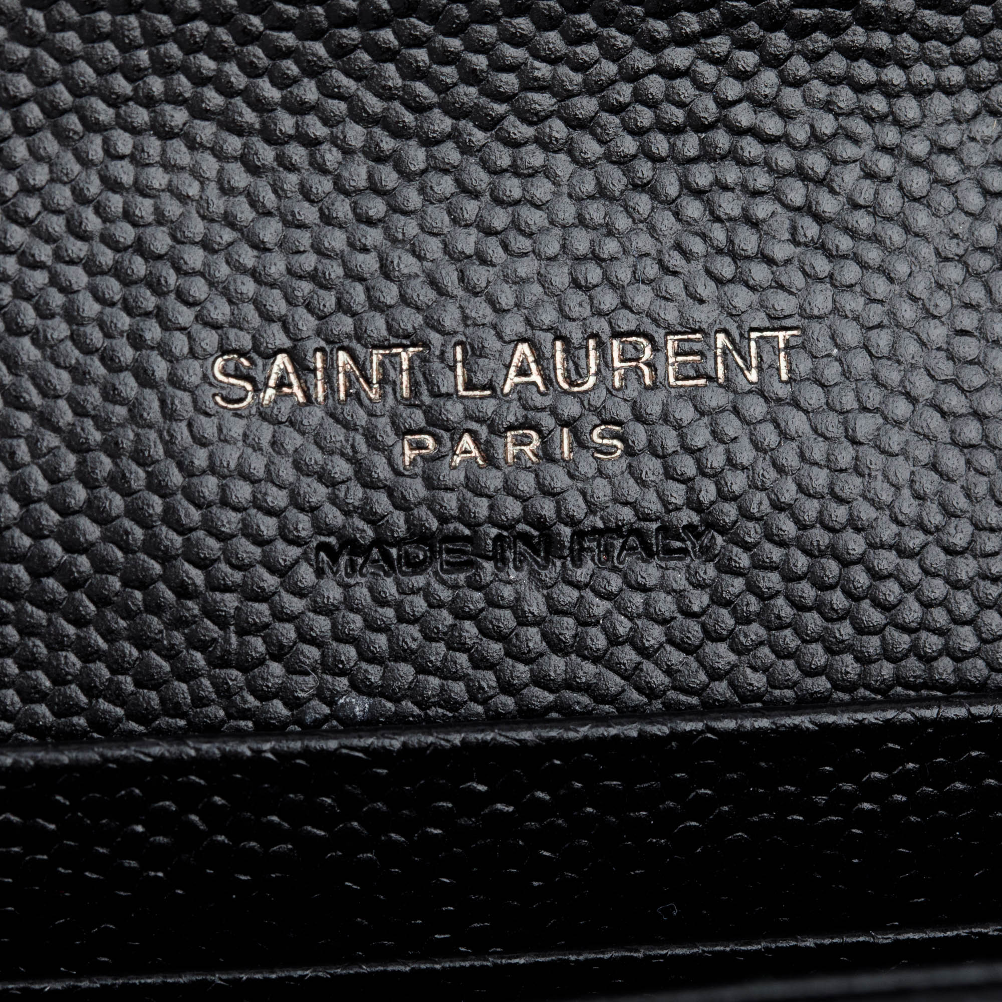 Saint Laurent Black Grain De Poudre Cassandre Matelasse Small Envelope Wallet