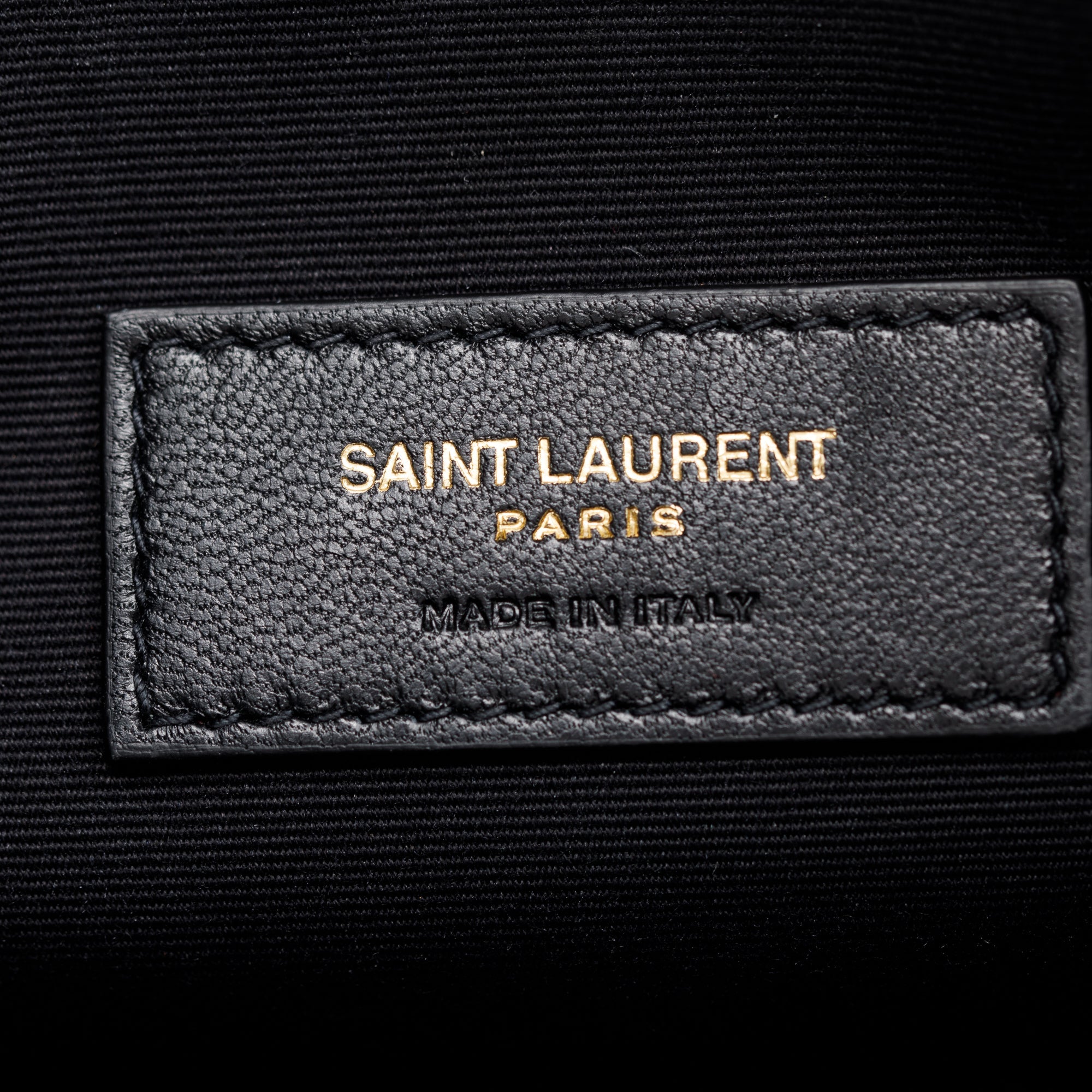 Saint Laurent Black Grain De Poudre Leather Cassandre Matelasse Large Zipped Pouch w/ Stap & Box
