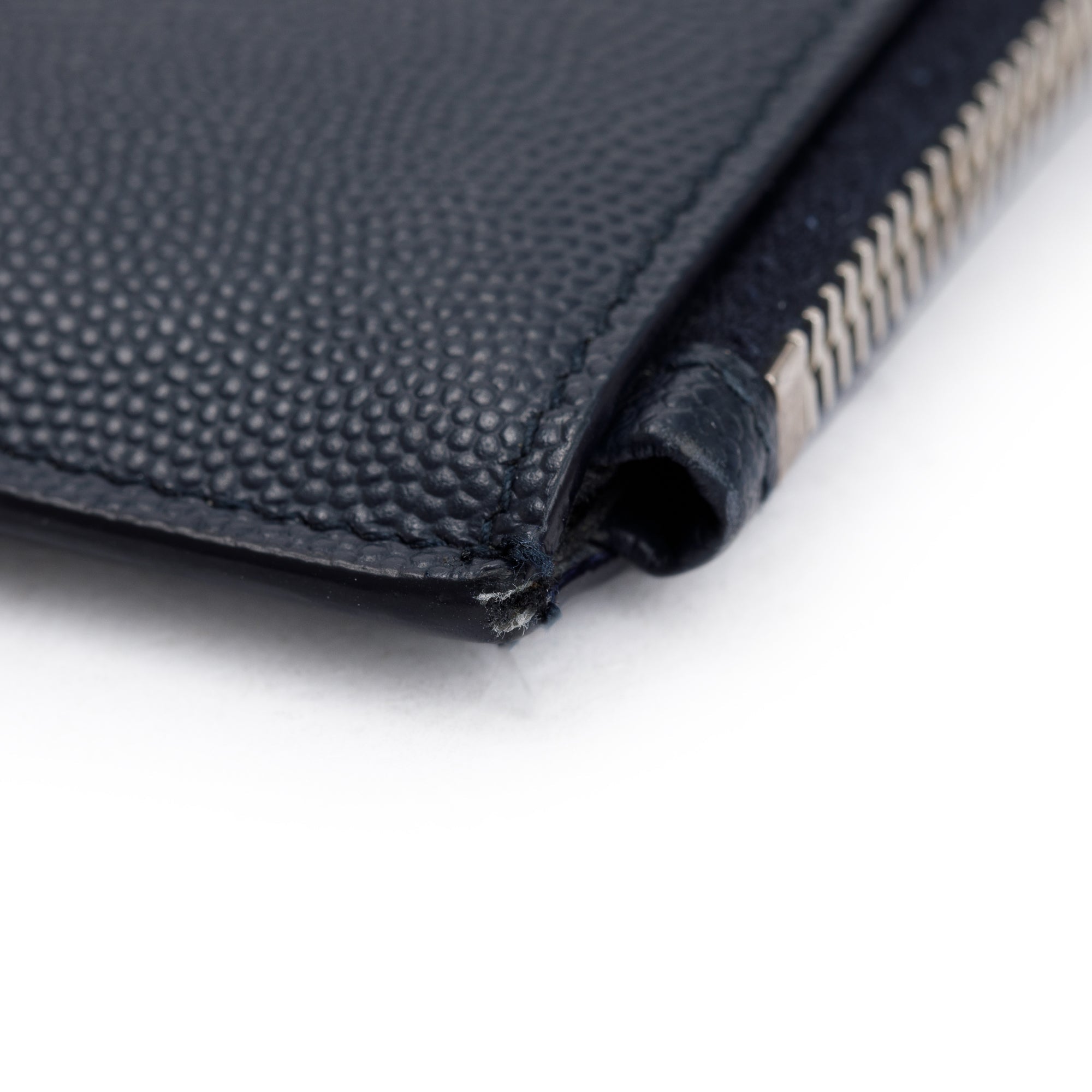 Saint Laurent Black Grain De Poudre Leather Large Zipped Document Holder