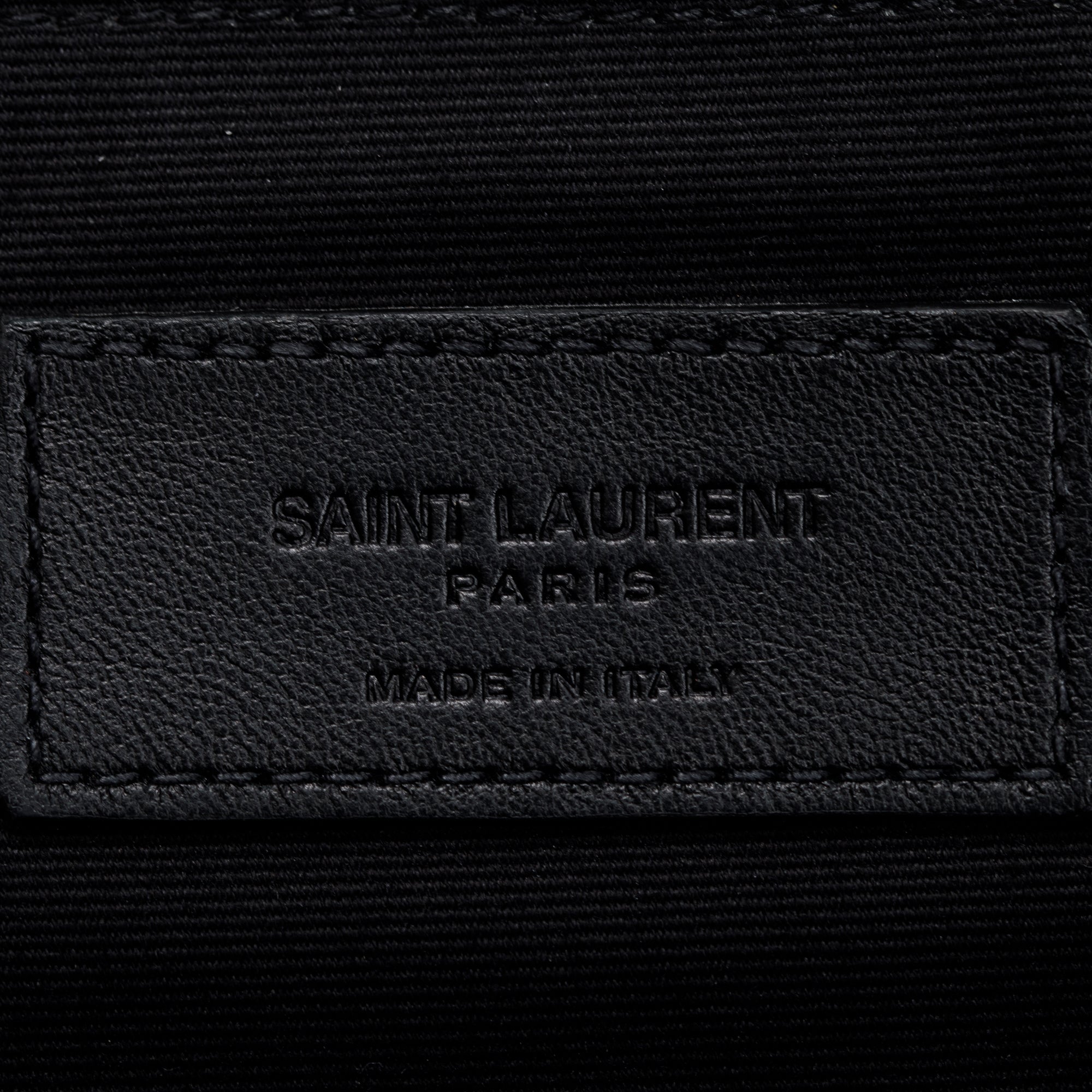 Saint Laurent Black Grain De Poudre Leather Large Zipped Document Holder