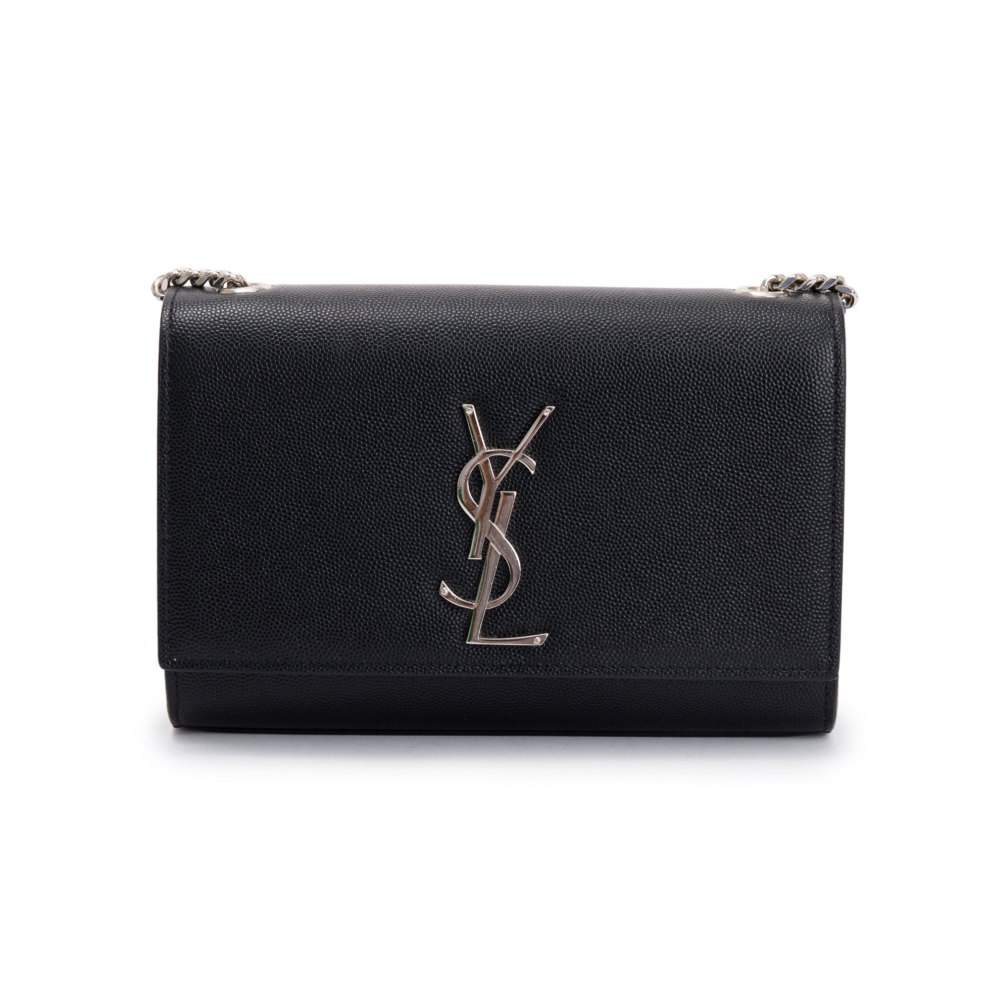 Saint Laurent Black Grain De Poudre Leather Small Kate Bag w/ Box