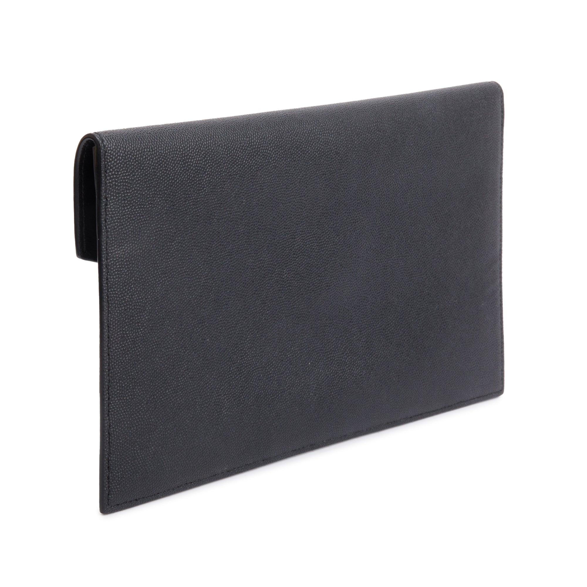Saint Laurent Black Grain De Poudre Leather Uptown Pouch