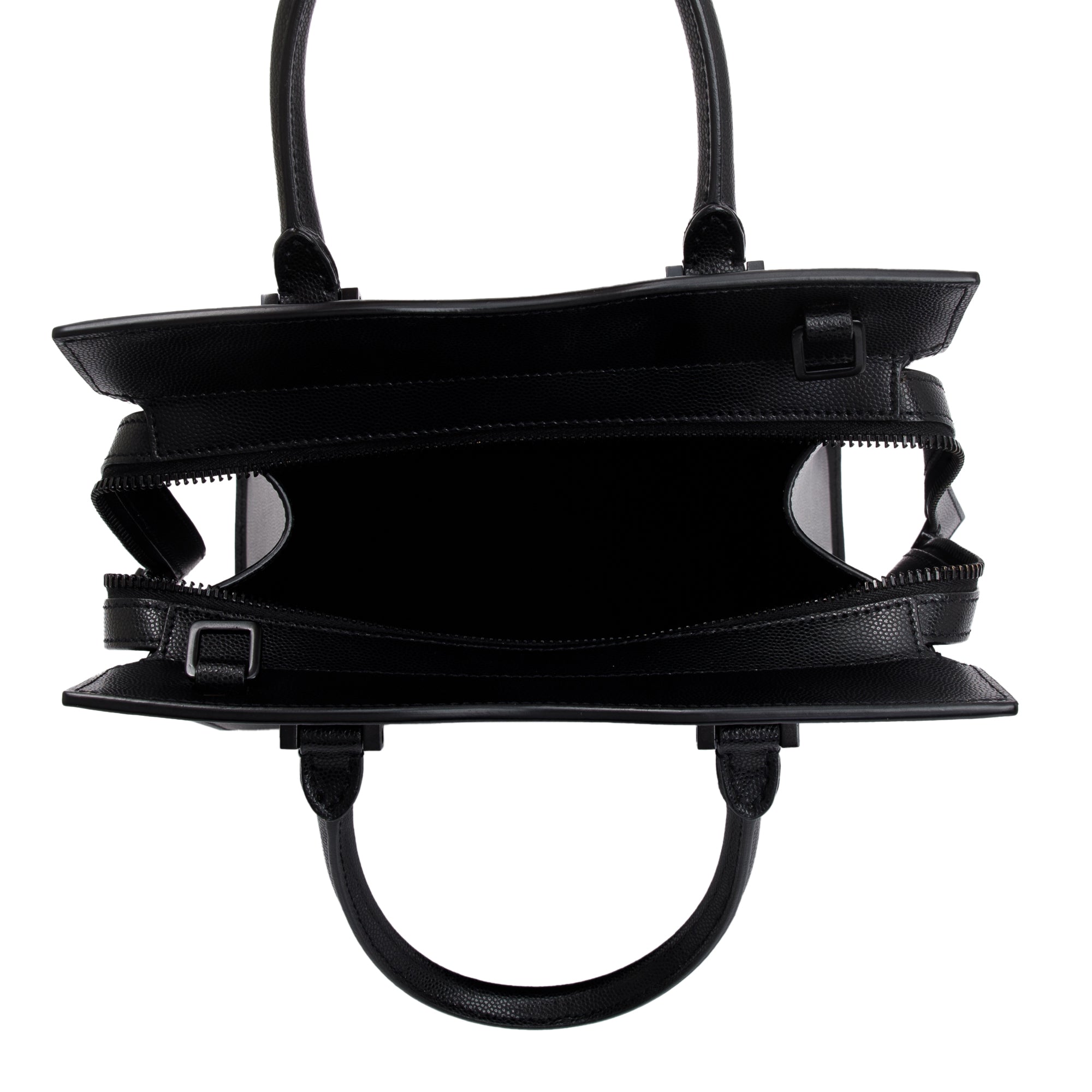 Saint Laurent Black Grain De Poudre Leather Uptown Tote with Pouch w/ Receipt