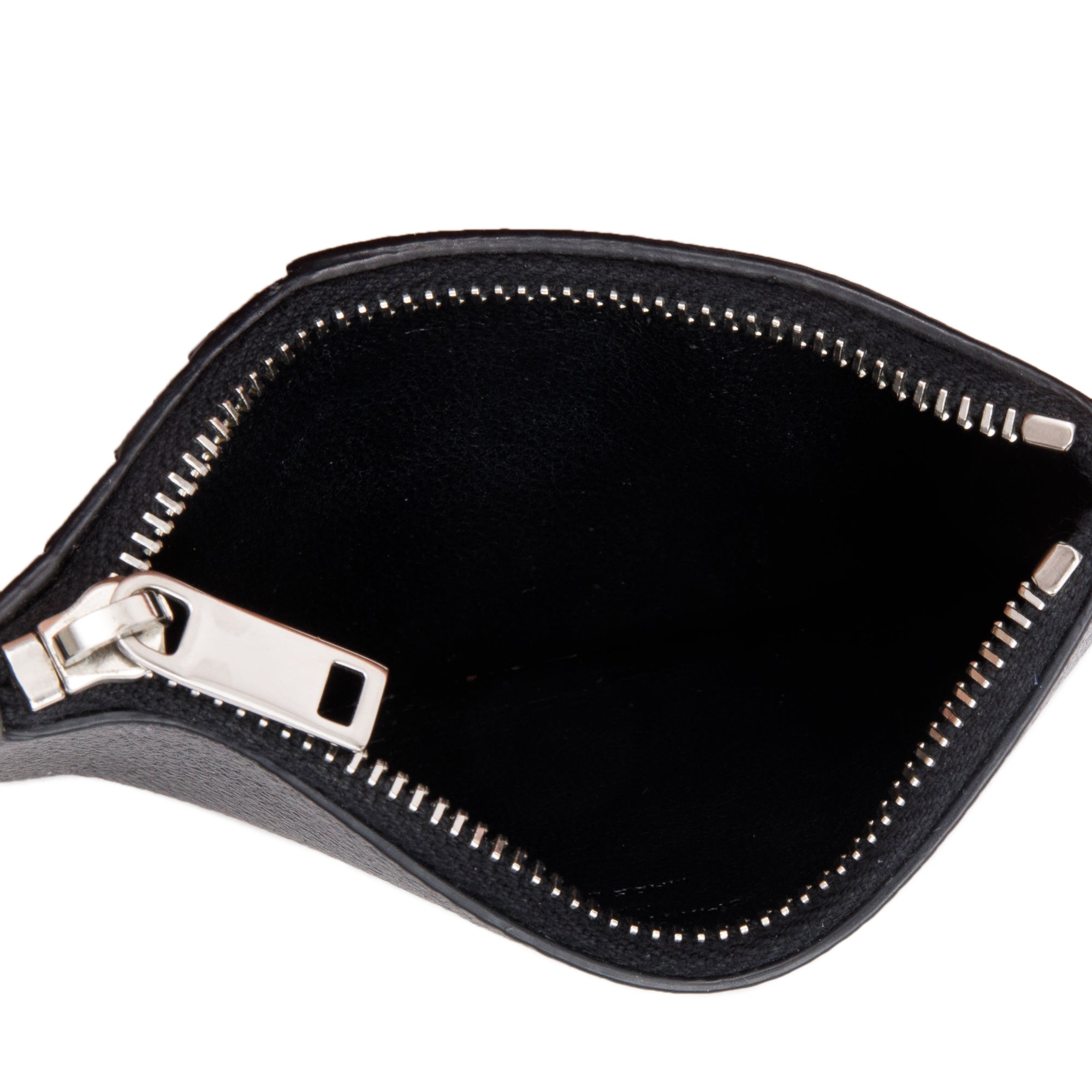 Saint Laurent Black Grain De Poudre Paris Fragments Zipped Card Case w/ Box