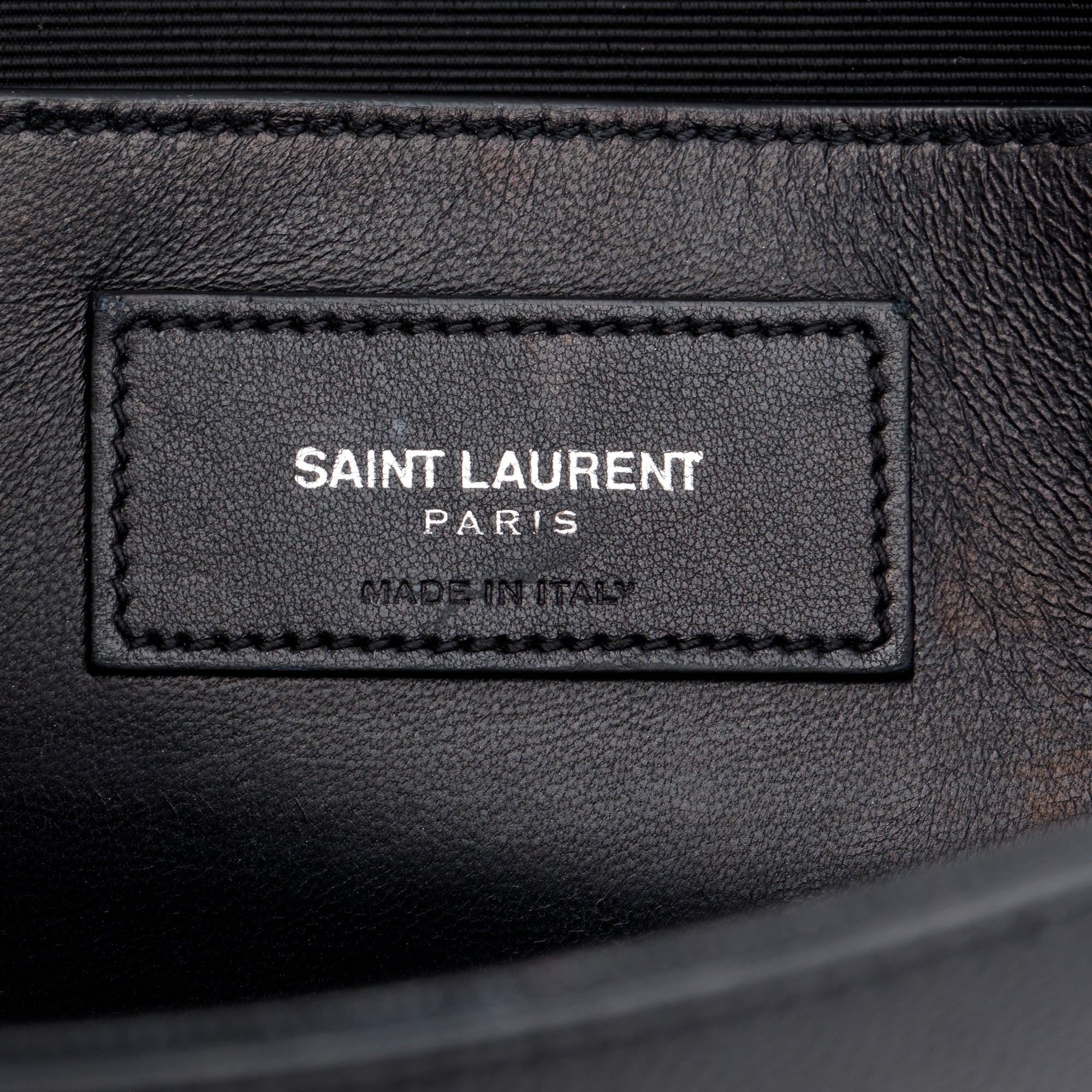 Saint Laurent Black Grain De Poudre Studded Kate Clutch