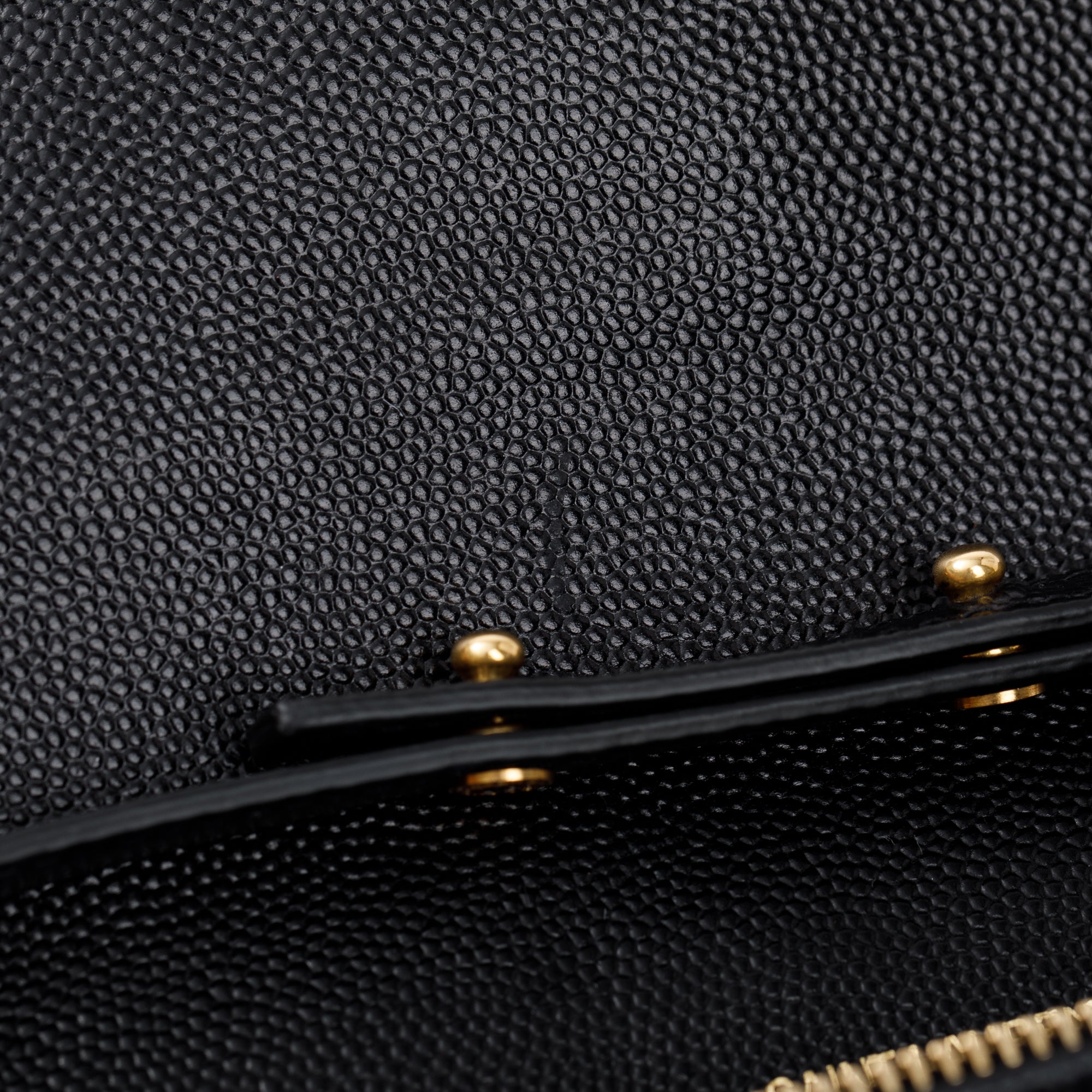 Saint Laurent Black Grained De Poudre Cassandre Matelasse Chain Wallet