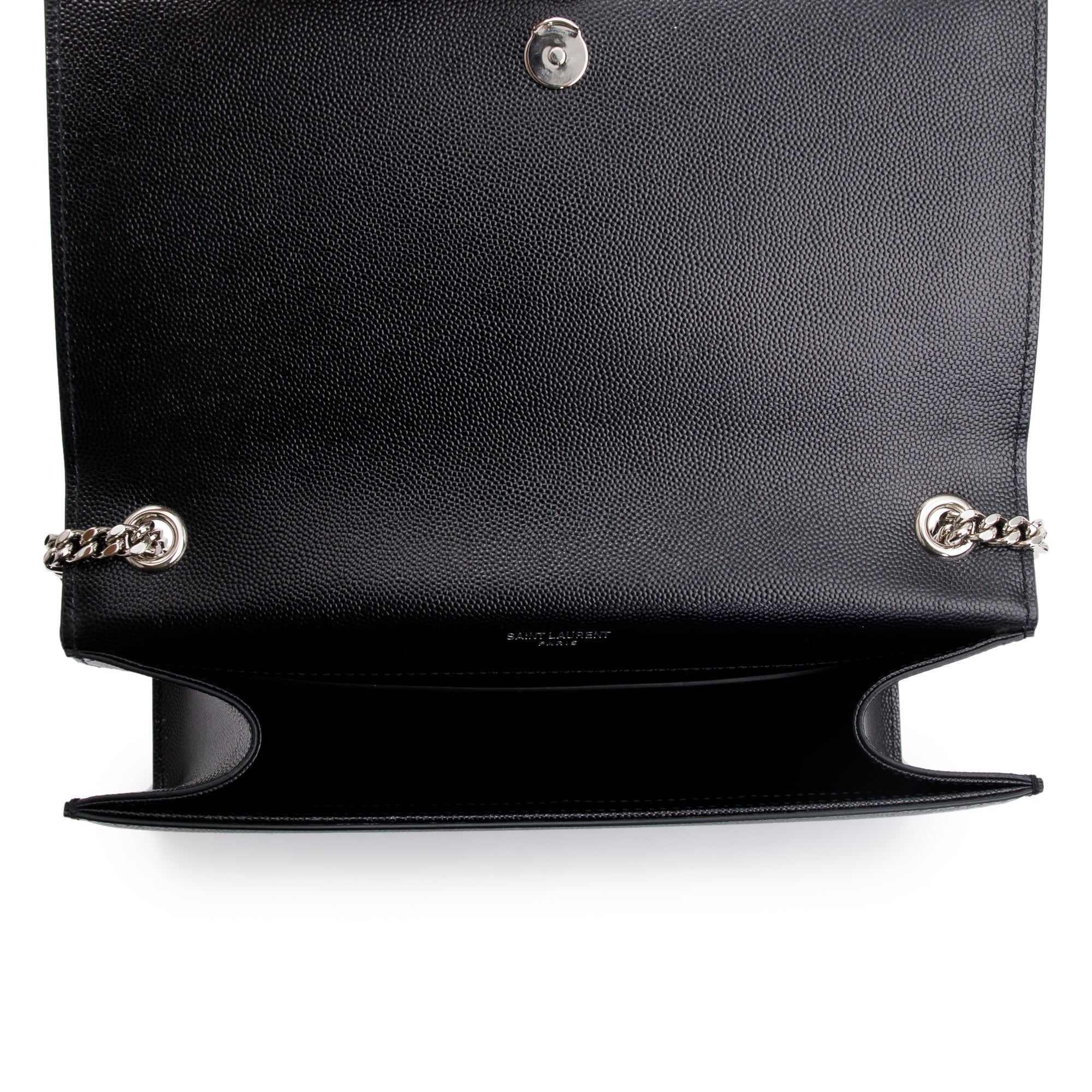 Saint Laurent Black Grained De Poudre Leather Medium Kate Bag