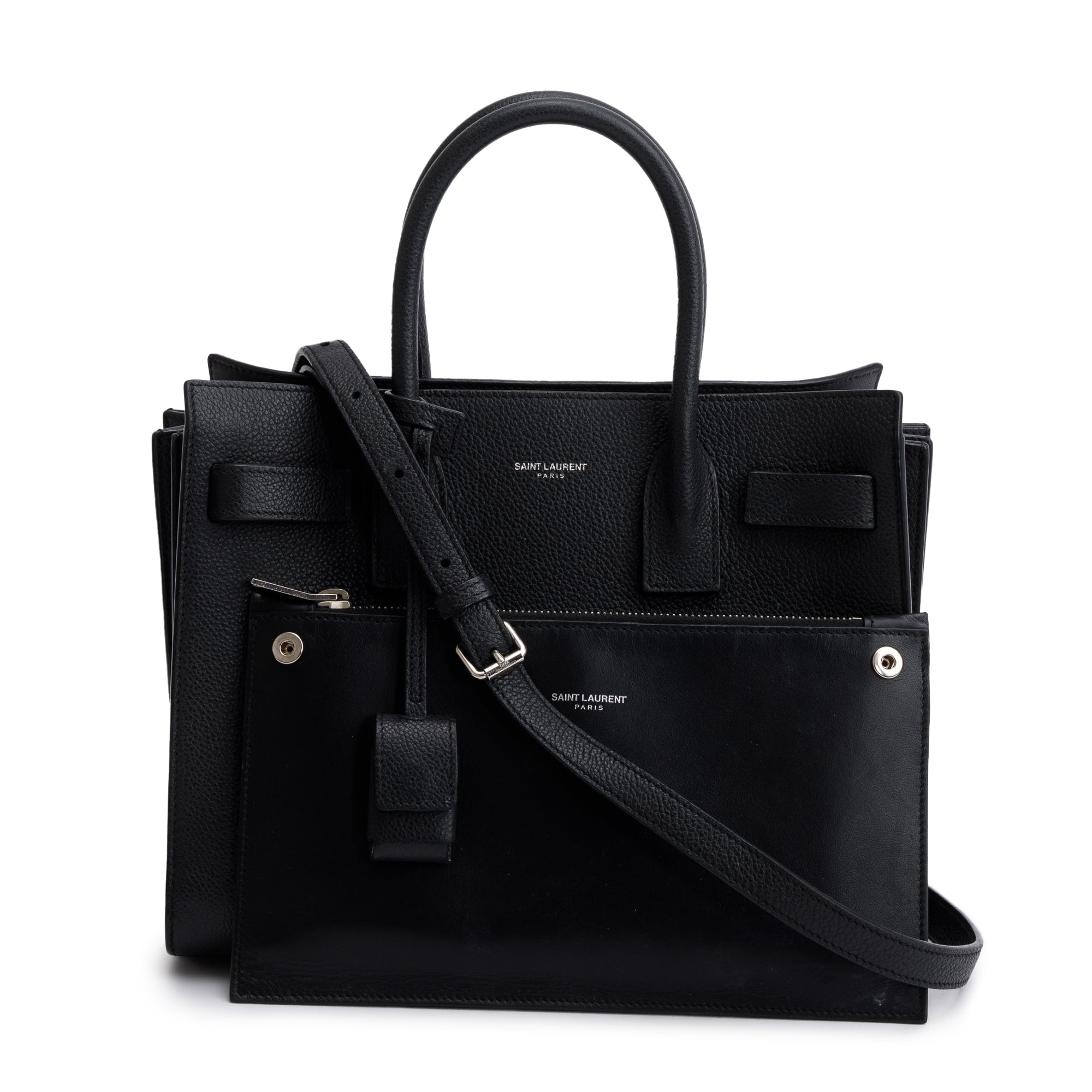 Saint Laurent Black Grained Leather Baby Sac De Jour