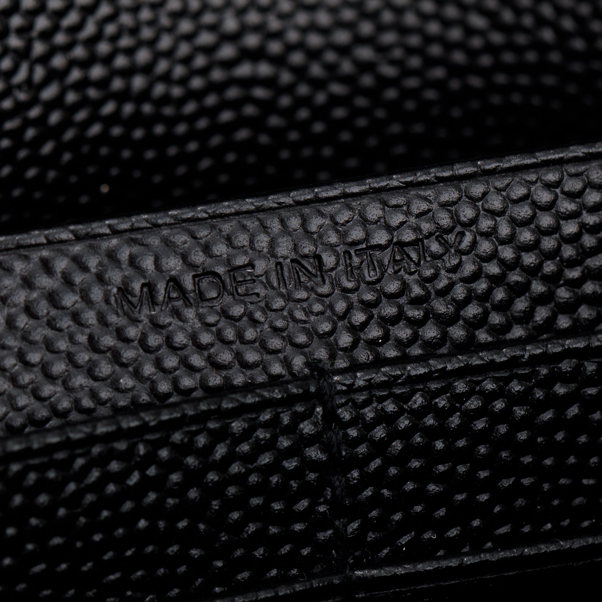 Saint Laurent Black Grained de Poudre Cassandre Matelasse Chain Wallet w/ Box