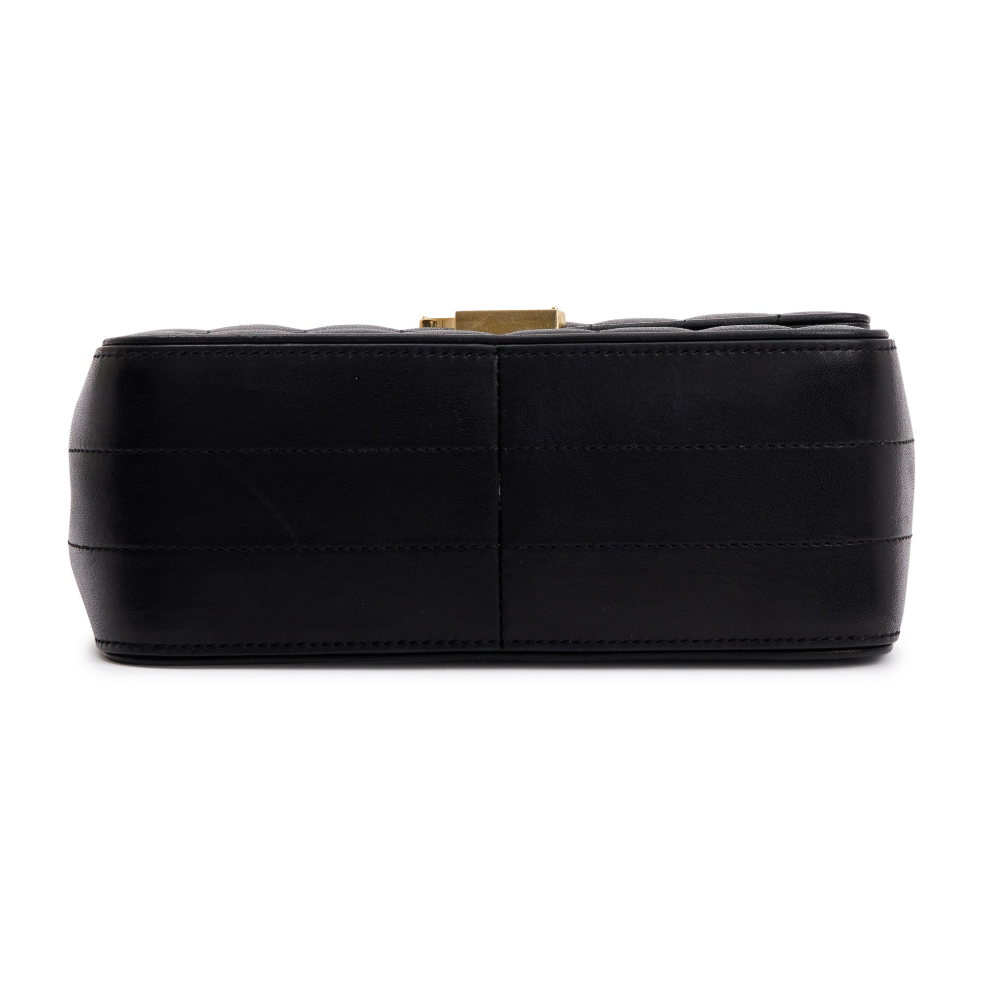 Saint Laurent Black Lambskin Matelasse Medium Monogram Vicky Chain Bag