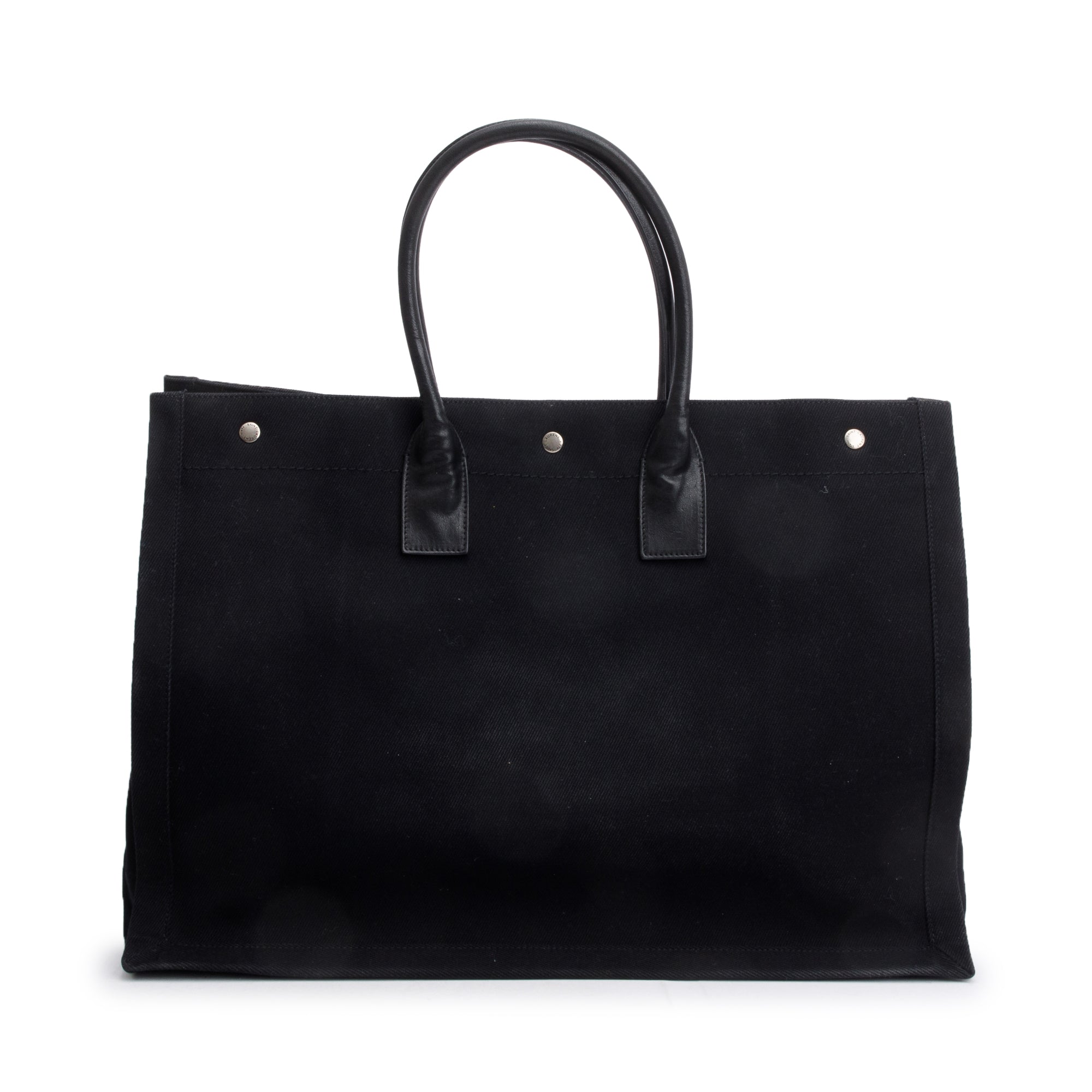 Saint Laurent Black Large Rive Gauche Canvas Tote