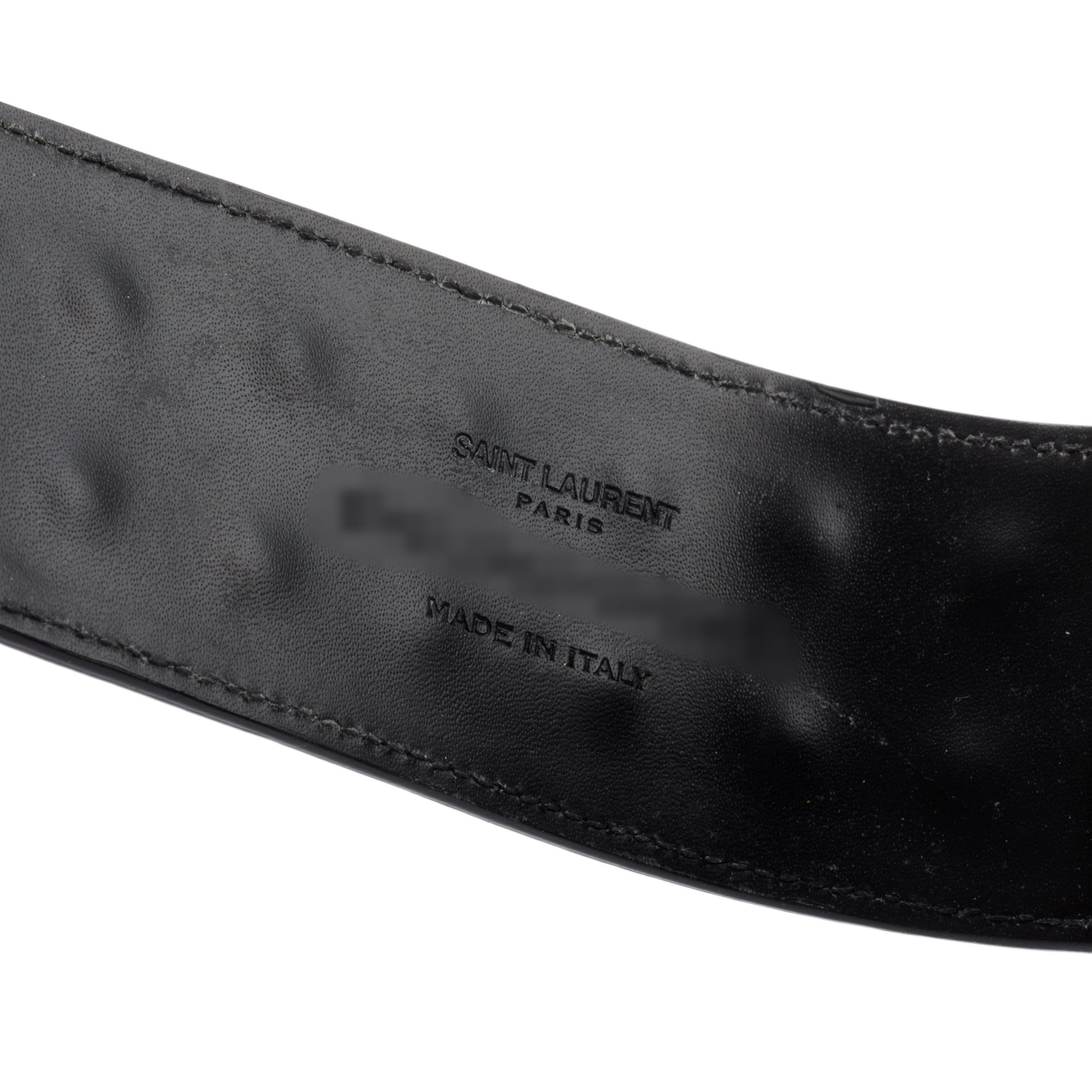 Saint Laurent Black Leather De Force Two Row Studded Wrap Bracelet
