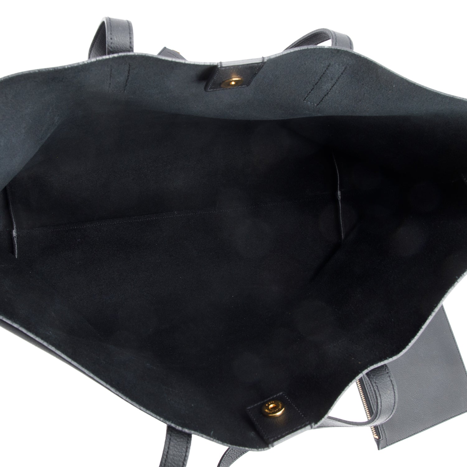 Saint Laurent Black Leather E/W Shopping Tote w/ Pouch