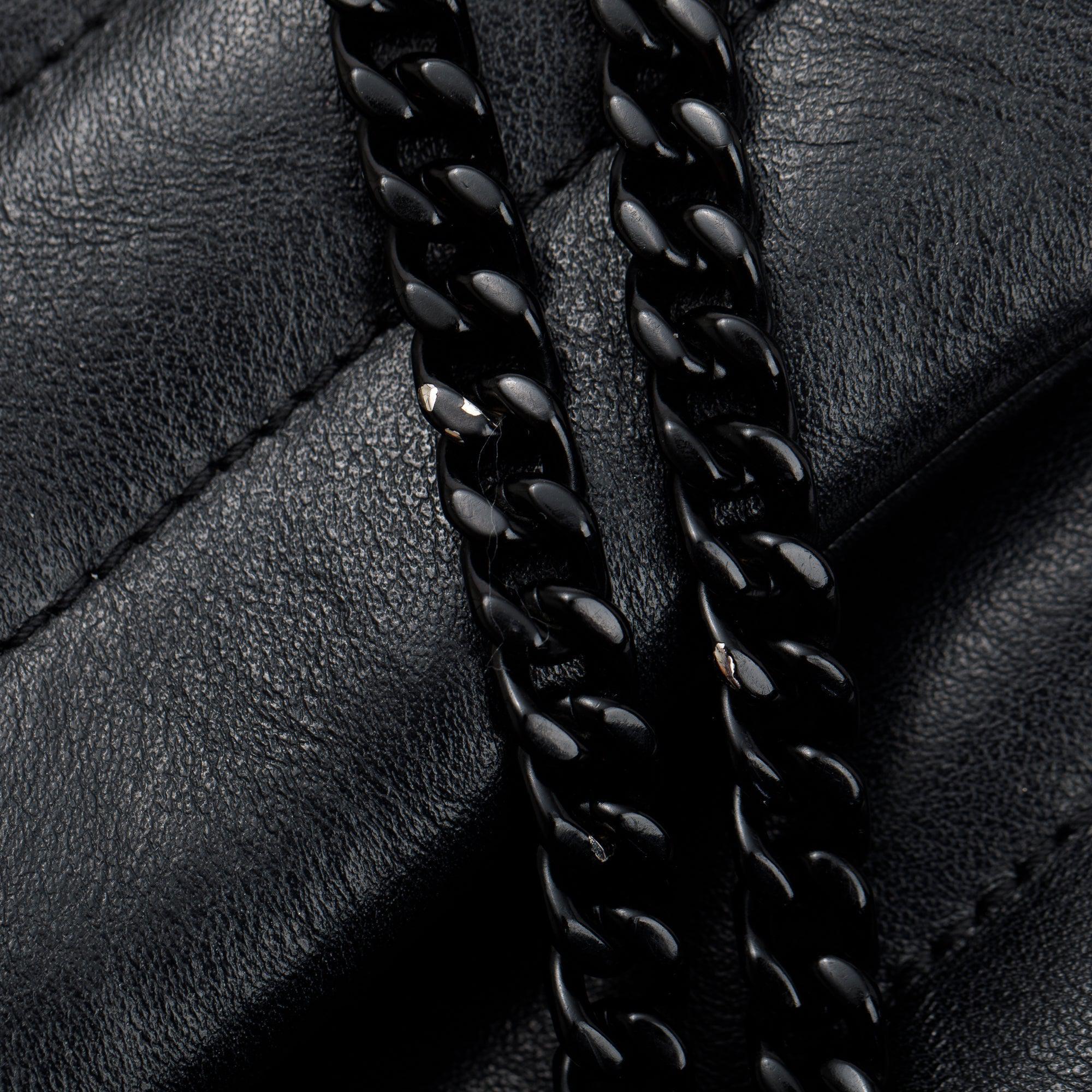Saint Laurent Black Leather Small Loulou Chain Shoulder Bag