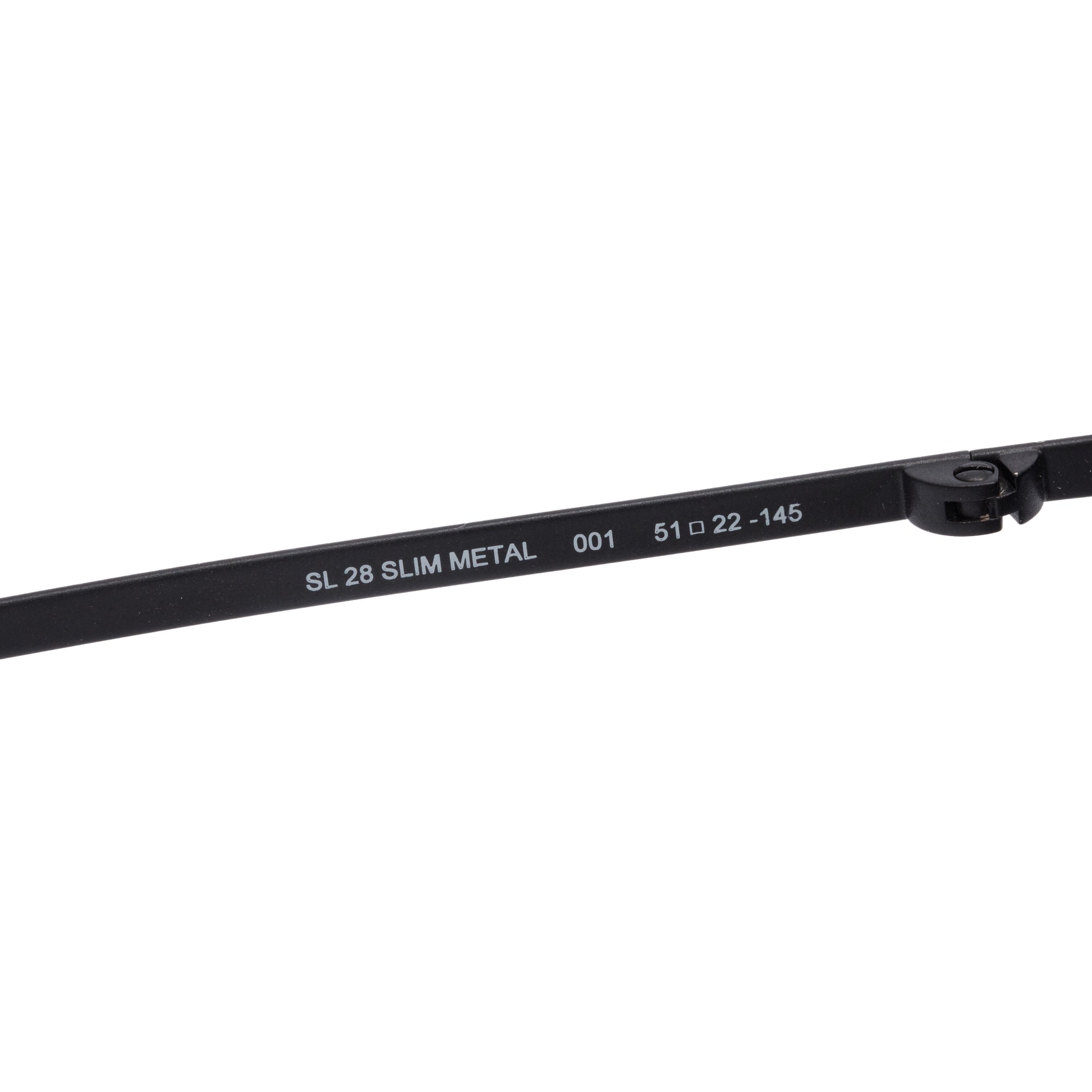 Saint Laurent Black Metal SL 28 Slim Metal Sunglasses w/ Leather Case