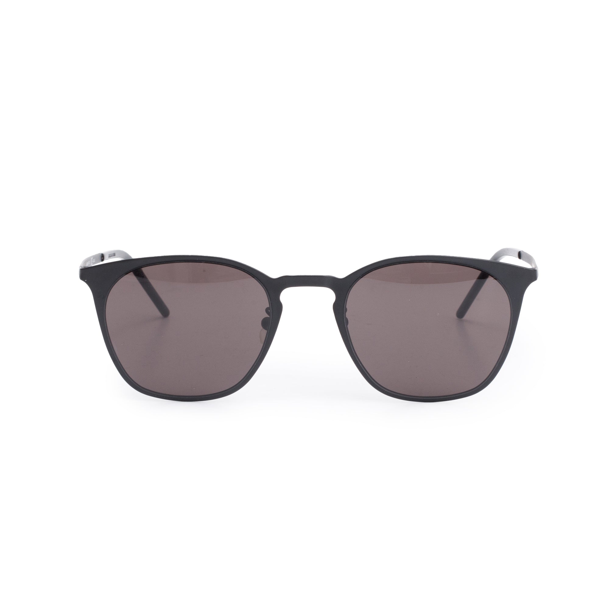 Saint Laurent Black Metal SL 28 Slim Metal Sunglasses w/ Leather Case