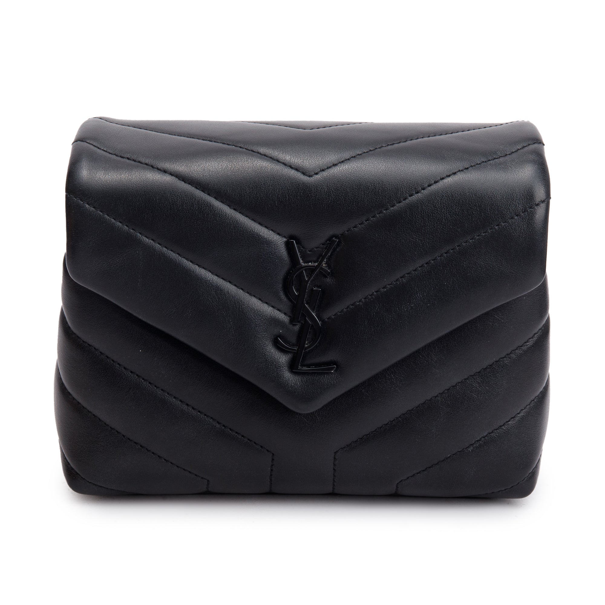 Saint Laurent Black Monogram Matelasse Toy Loulou Crossbody Bag w/ Box