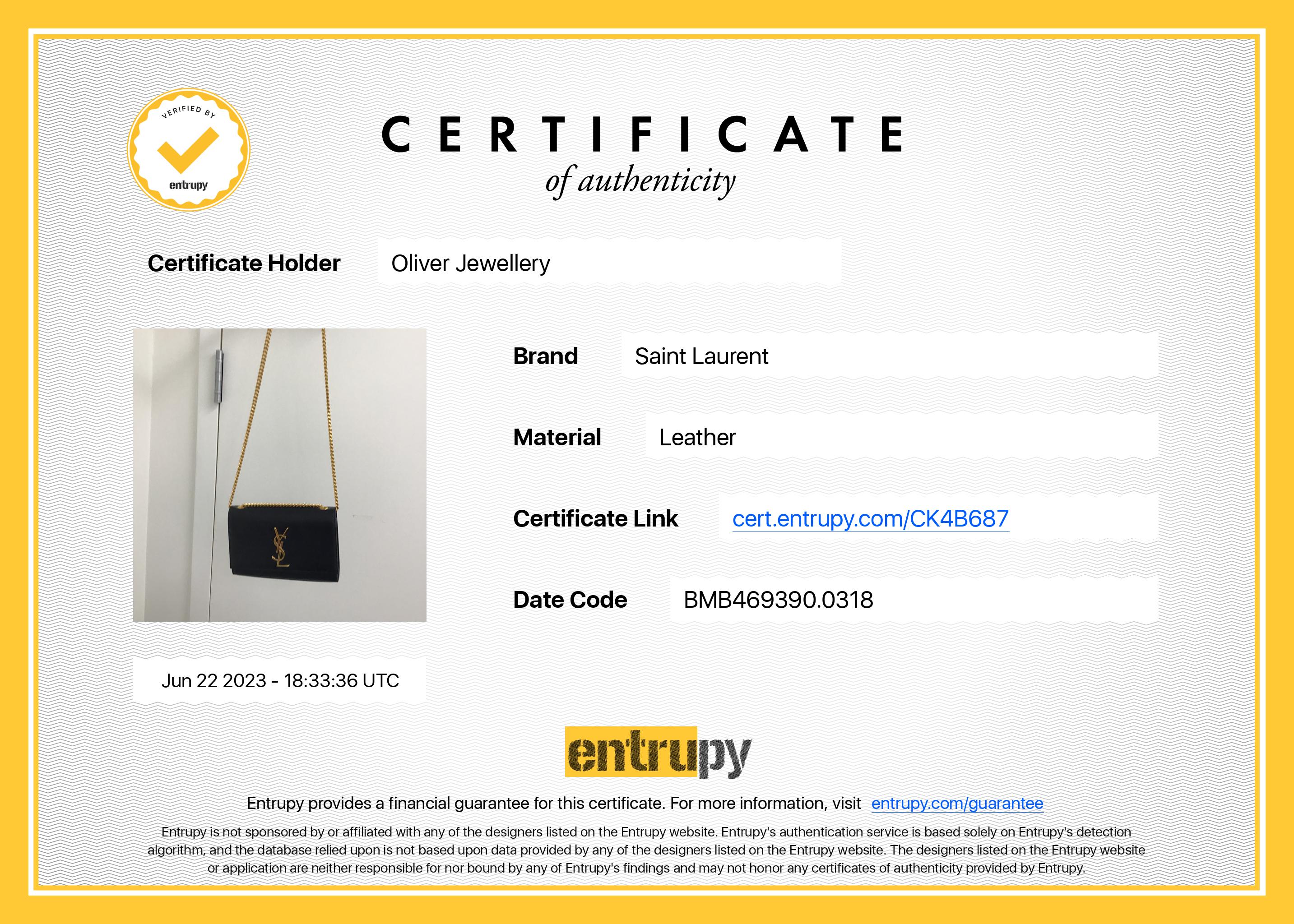 Saint Laurent Black Monogram Small Kate Bag