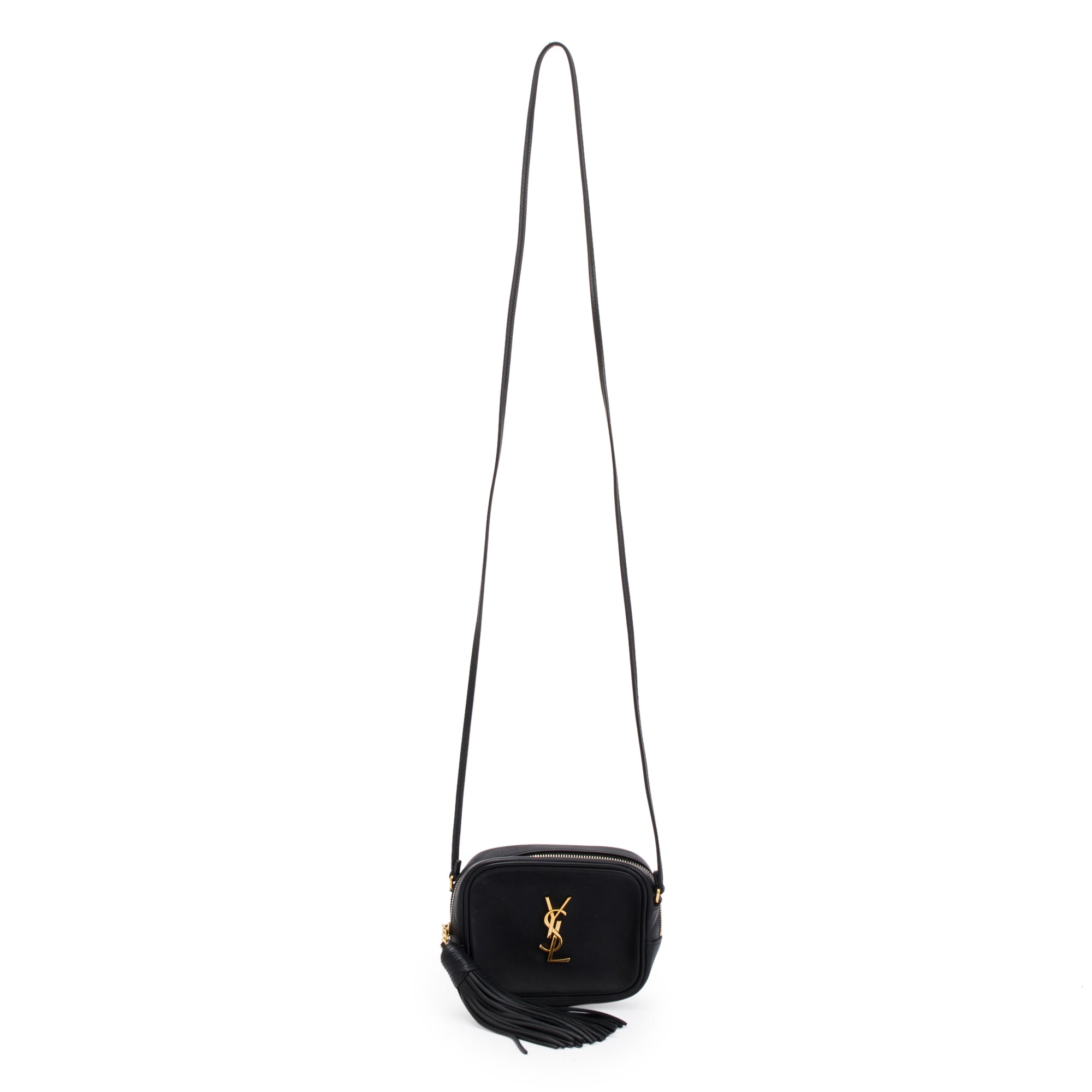 Saint Laurent Black Nappa Leather Monogram Blogger Bag
