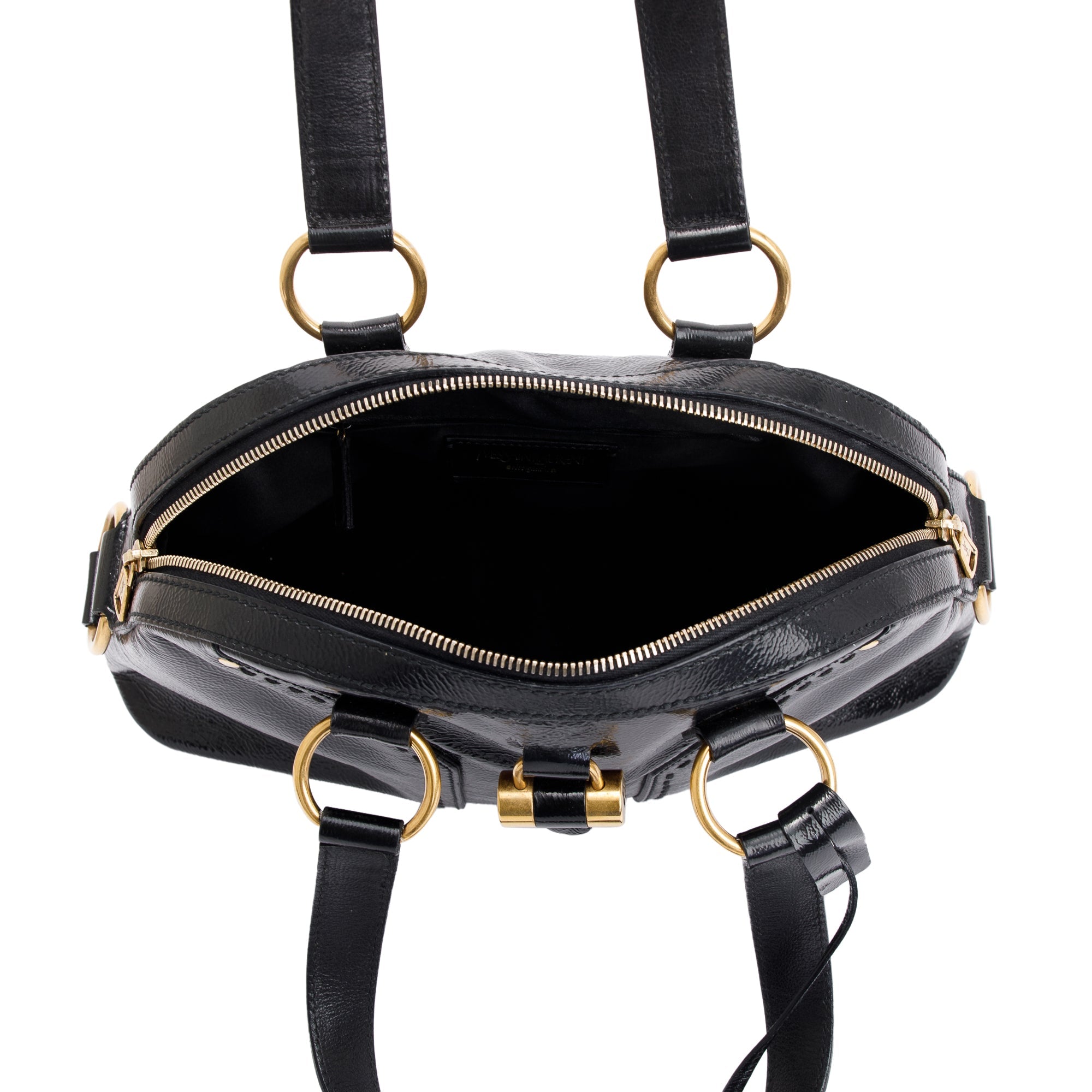 Saint Laurent Black Patent Leather Medium Muse Bag