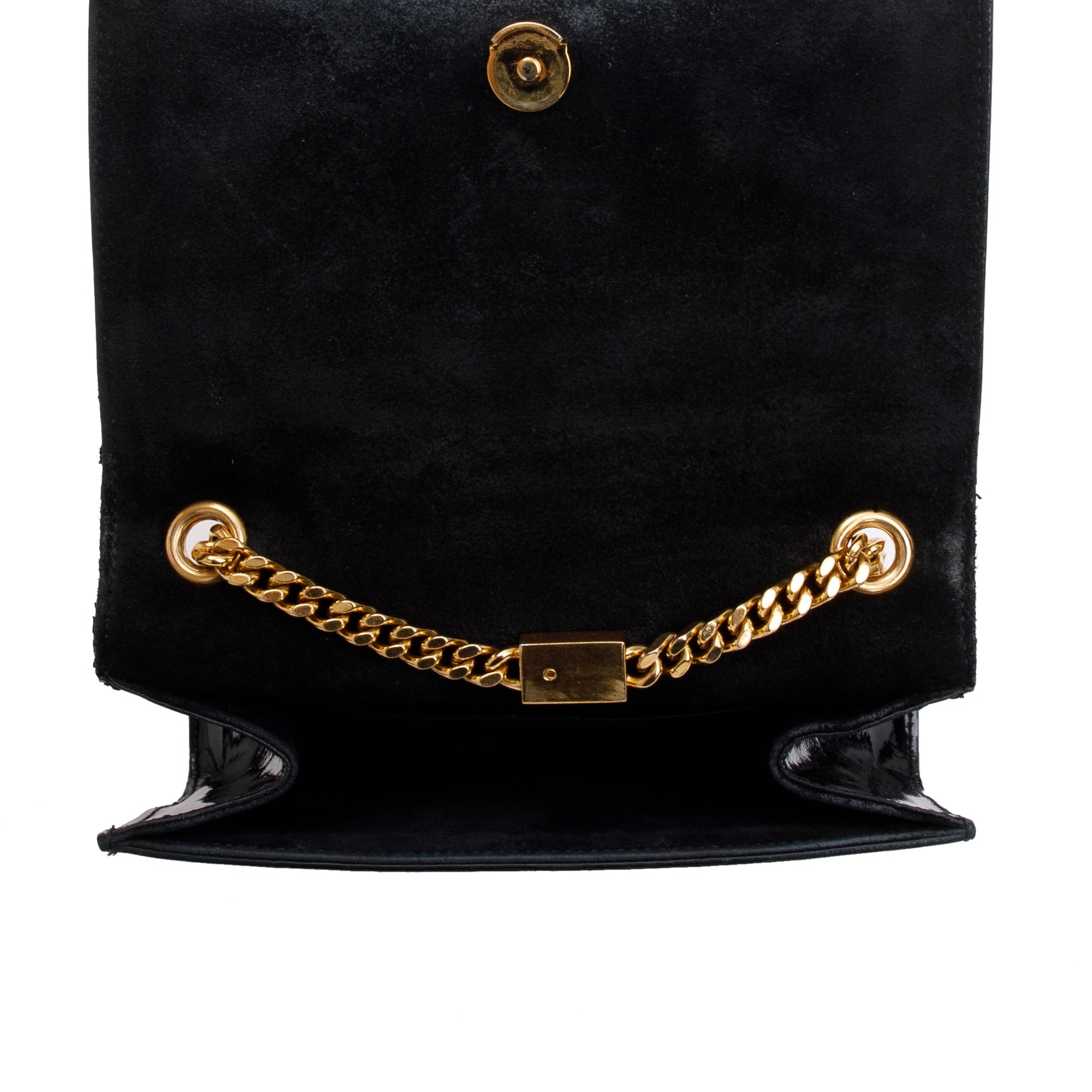 Saint Laurent Black Patent Leather Mini Monogram Kate Bag