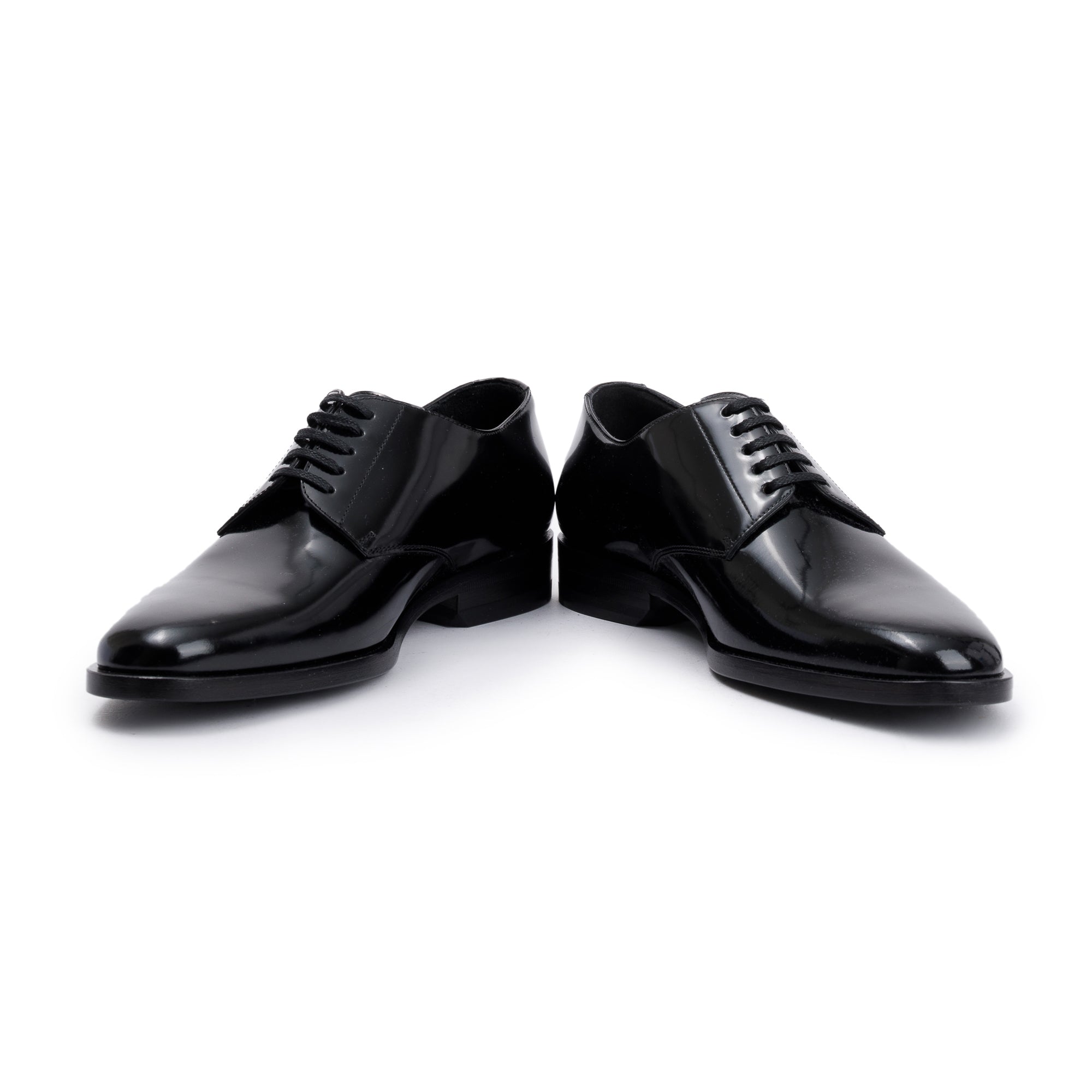 Saint Laurent Black Patent Leather Montaigne 25 Uniform Shoes, Size 37 w/ Box