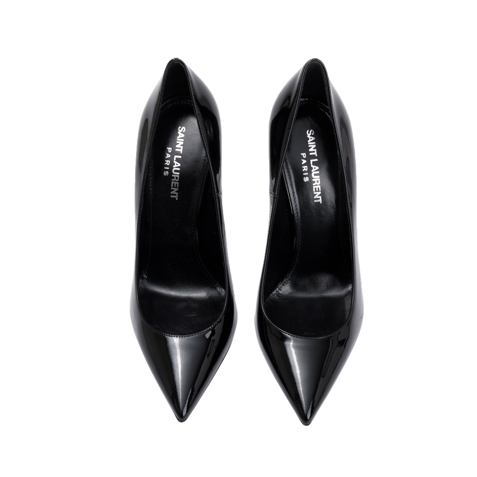 Saint Laurent Black Patent Leather Opyum 110 Pumps, Size 37 w/ Box