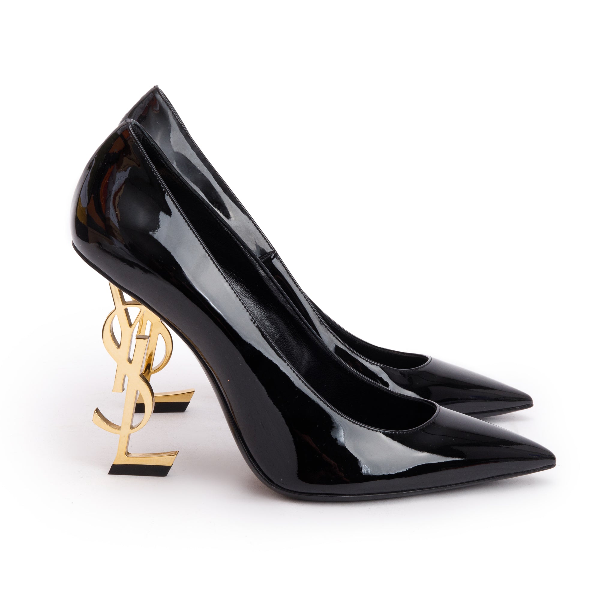 Saint Laurent Black Patent Leather Opyum Pumps, Size 40