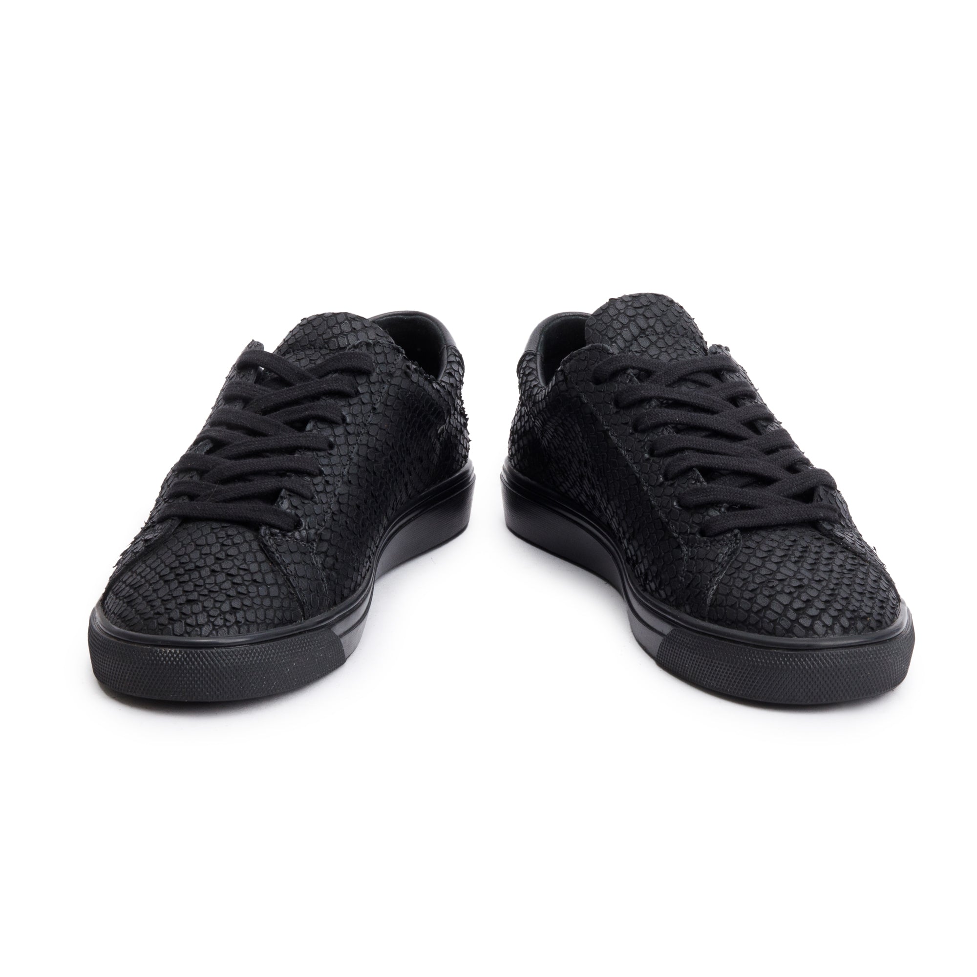 Saint Laurent Black Python Effect Calfskin Leather Andy Sneakers, Size 36 w/ Box