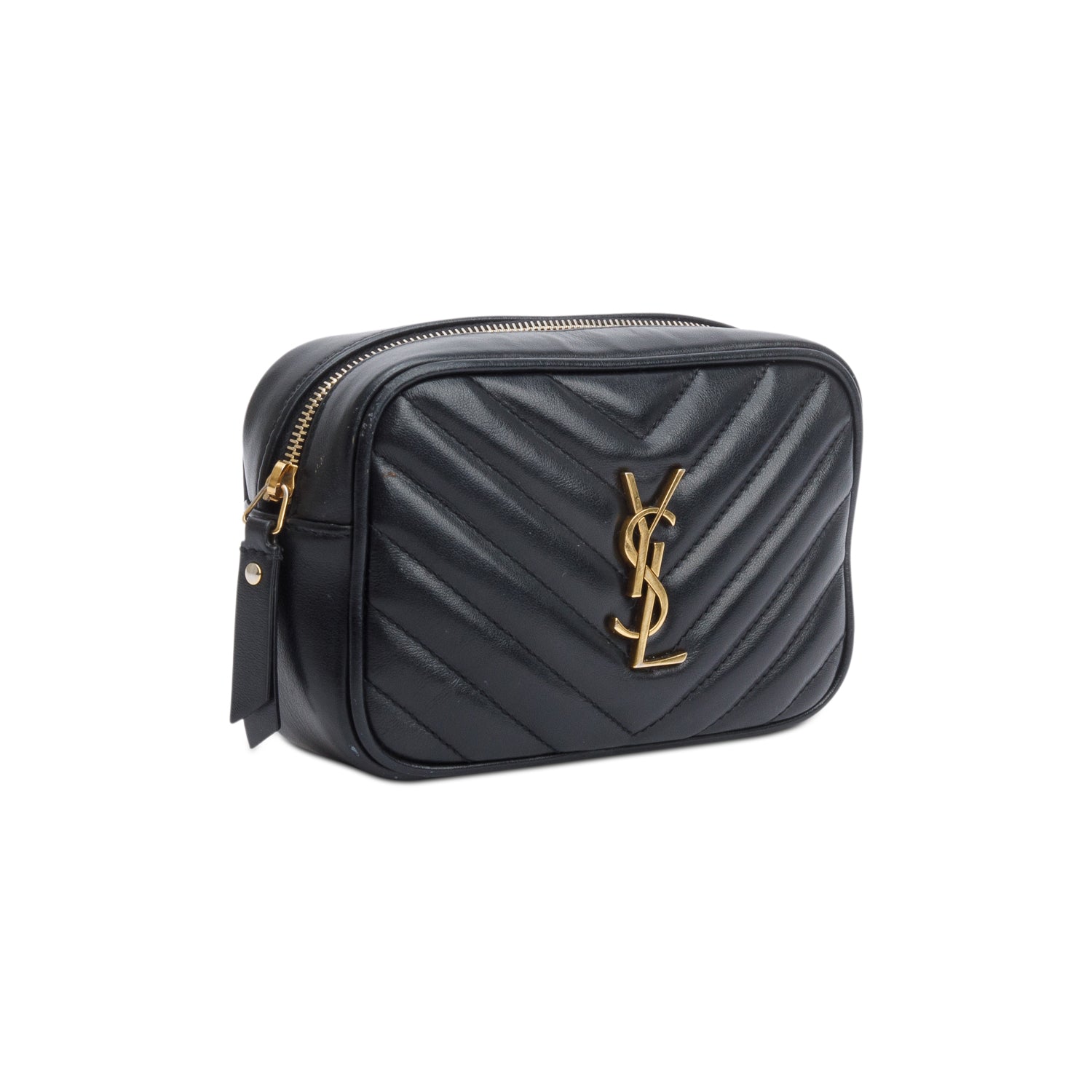 Saint Laurent Black Quilted Calfskin Leather Lou Belt Bag