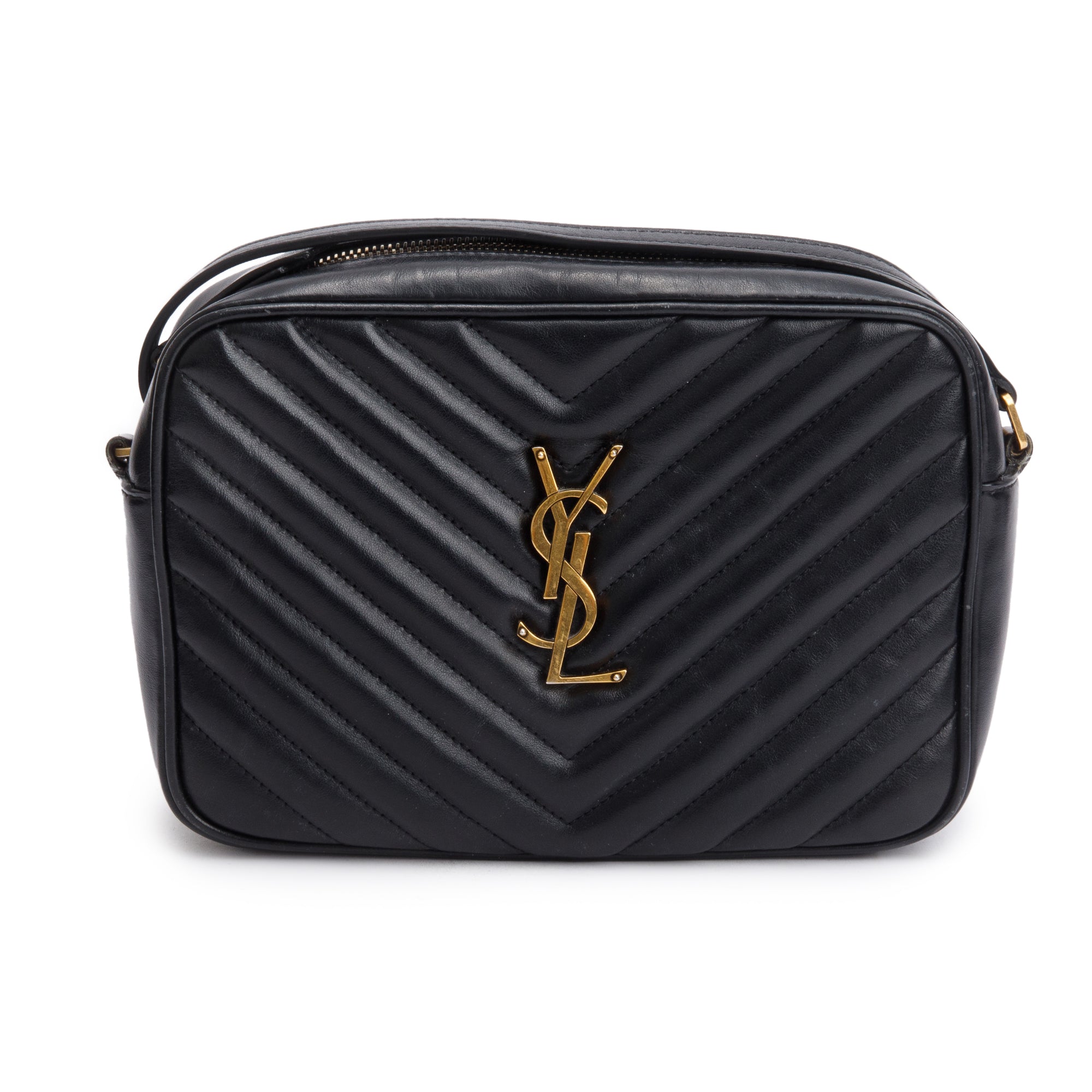 Saint Laurent Black Quilted Leather Lou Camera Bag