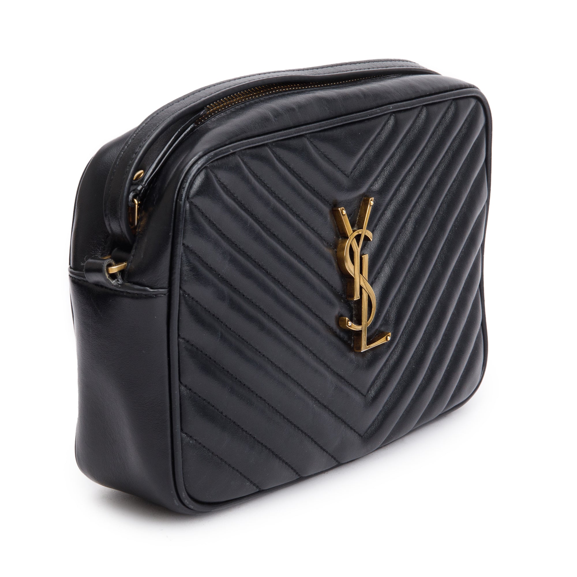 Saint Laurent Black Quilted Leather Lou Camera Bag