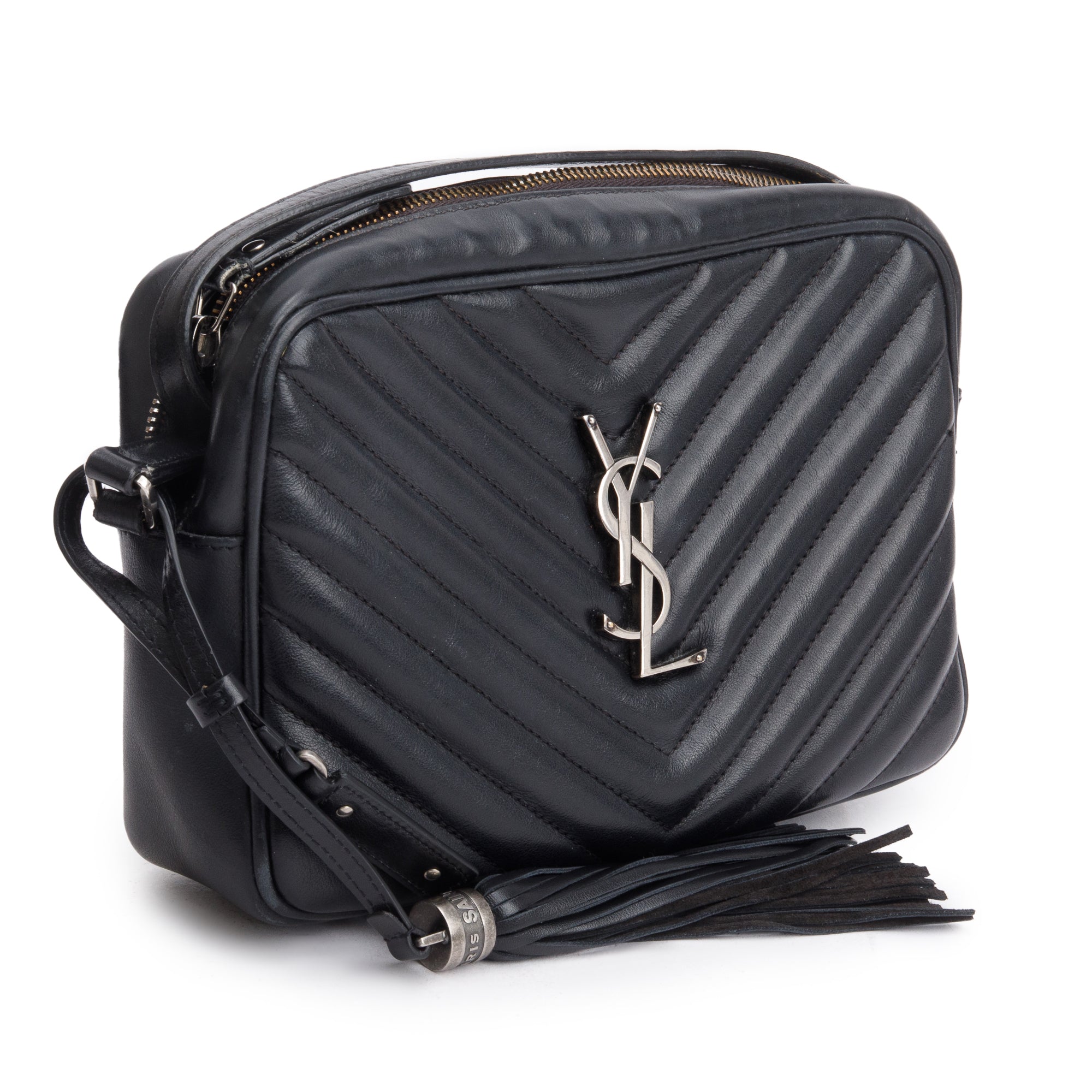 Saint Laurent Black Quilted Leather Lou Camera Bag