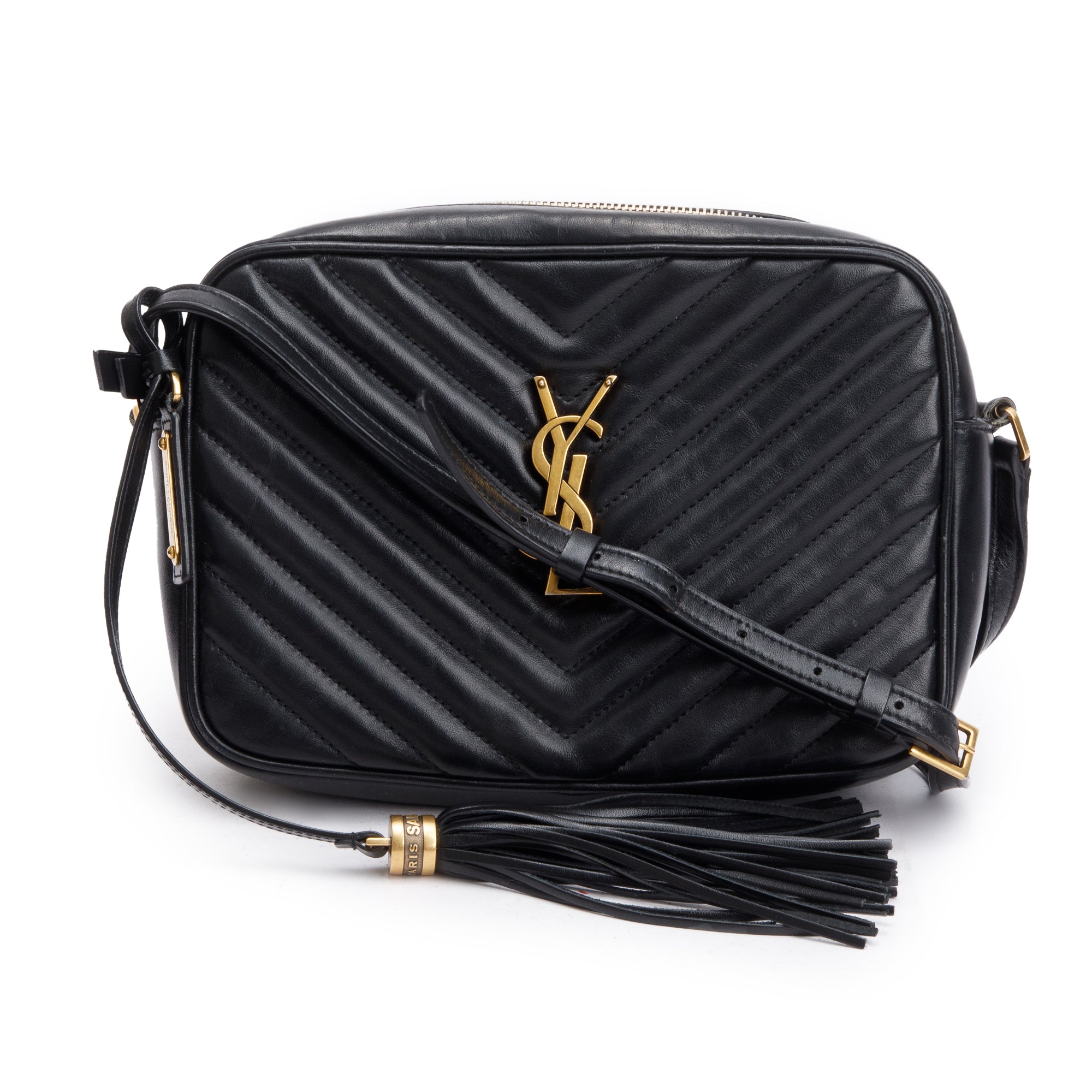 Saint Laurent Black Quilted Leather Lou Camera Bag