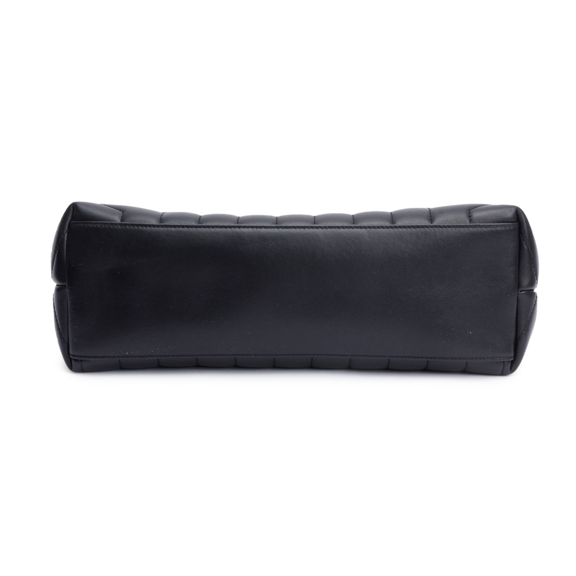 Saint Laurent Black Quilted Leather Medium Loulou Monogram Shoulder Bag