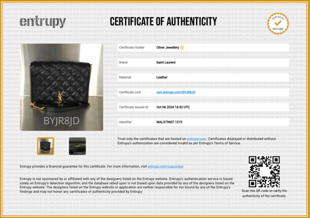 Saint Laurent Black Quilted Leather Small Becky Chain Bag w/ Box