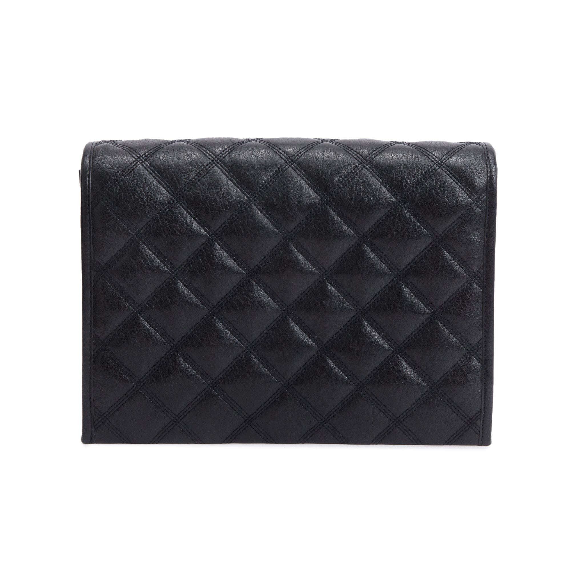 Saint Laurent Black Quilted Leather Small Becky Chain Bag w/ Box