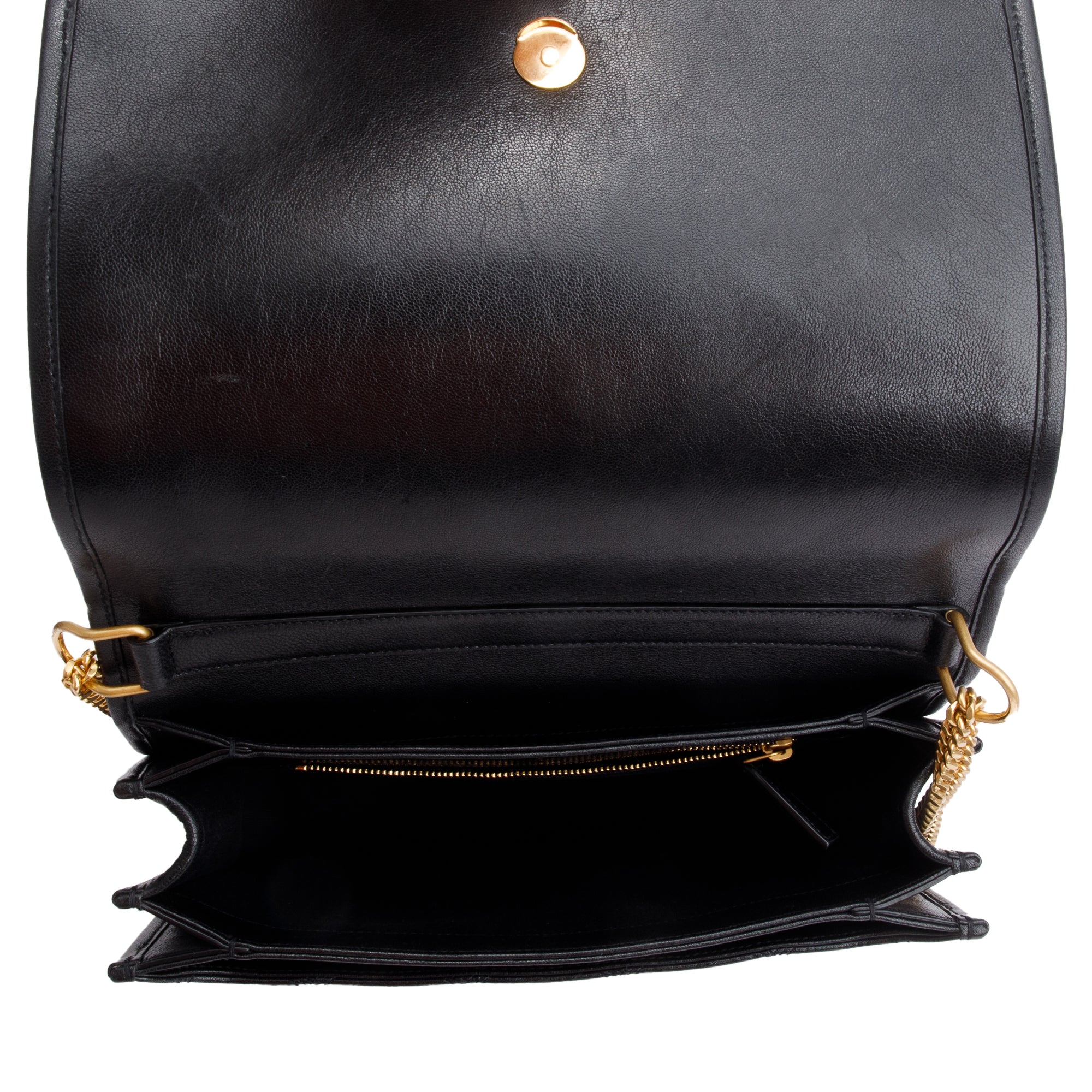 Saint Laurent Black Quilted Leather Small Becky Chain Bag w/ Box