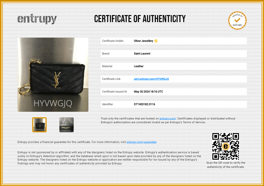 Saint Laurent Black Smooth Leather Cassandre Matelasse Key Pouch