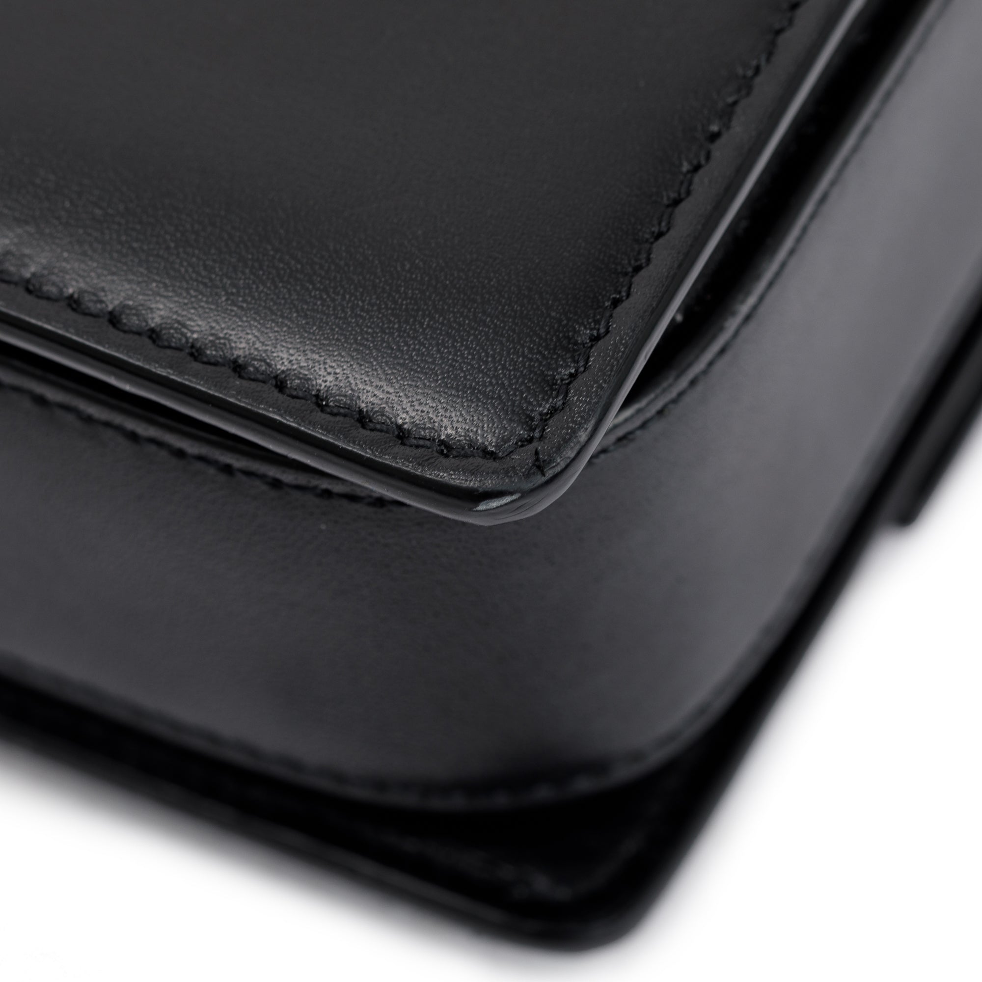 Saint Laurent Black Smooth Leather Leopard Print Suede Medium Bellechase Bag