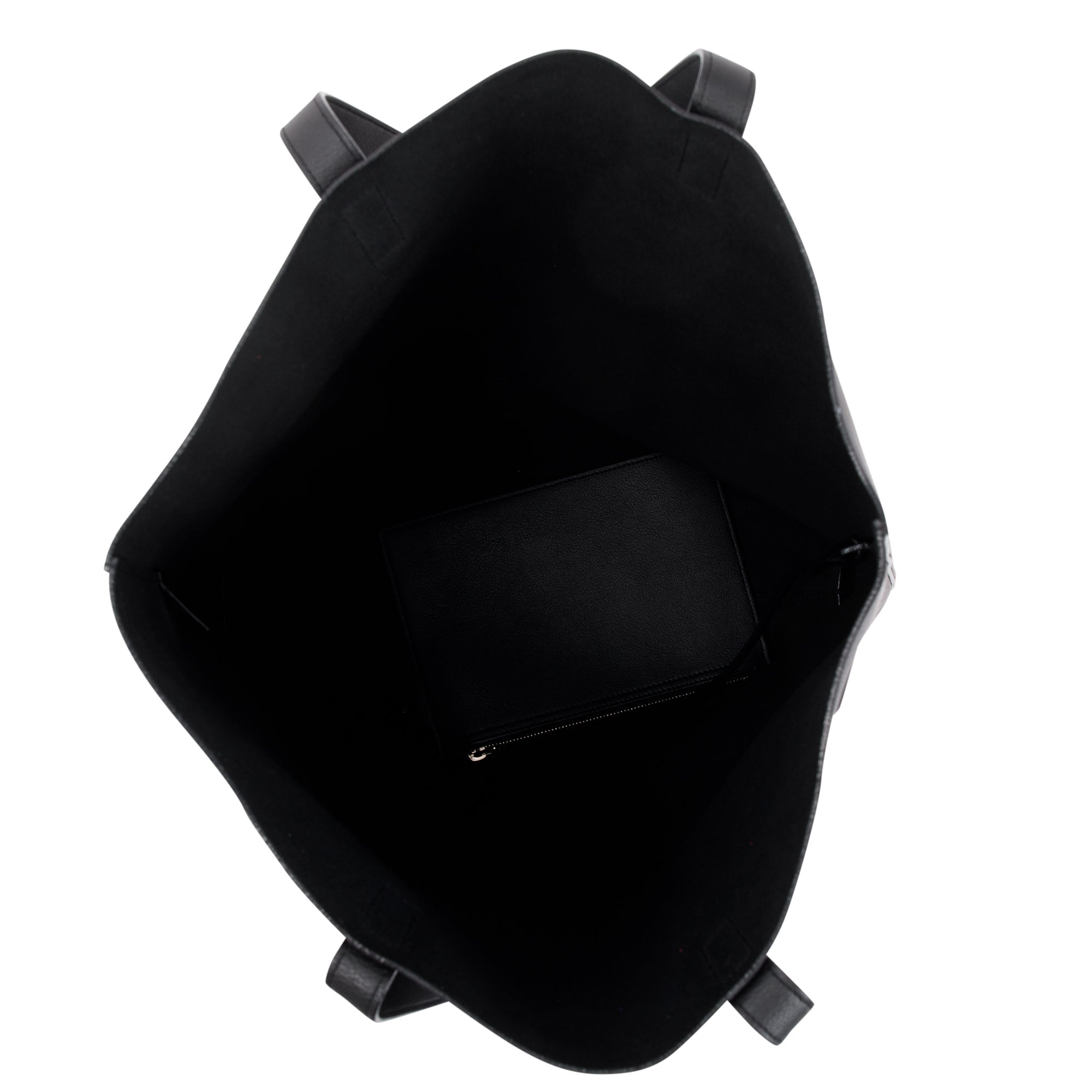 Saint Laurent Black Soft Calfskin Leather N/S Shopping Tote w/ Pouch