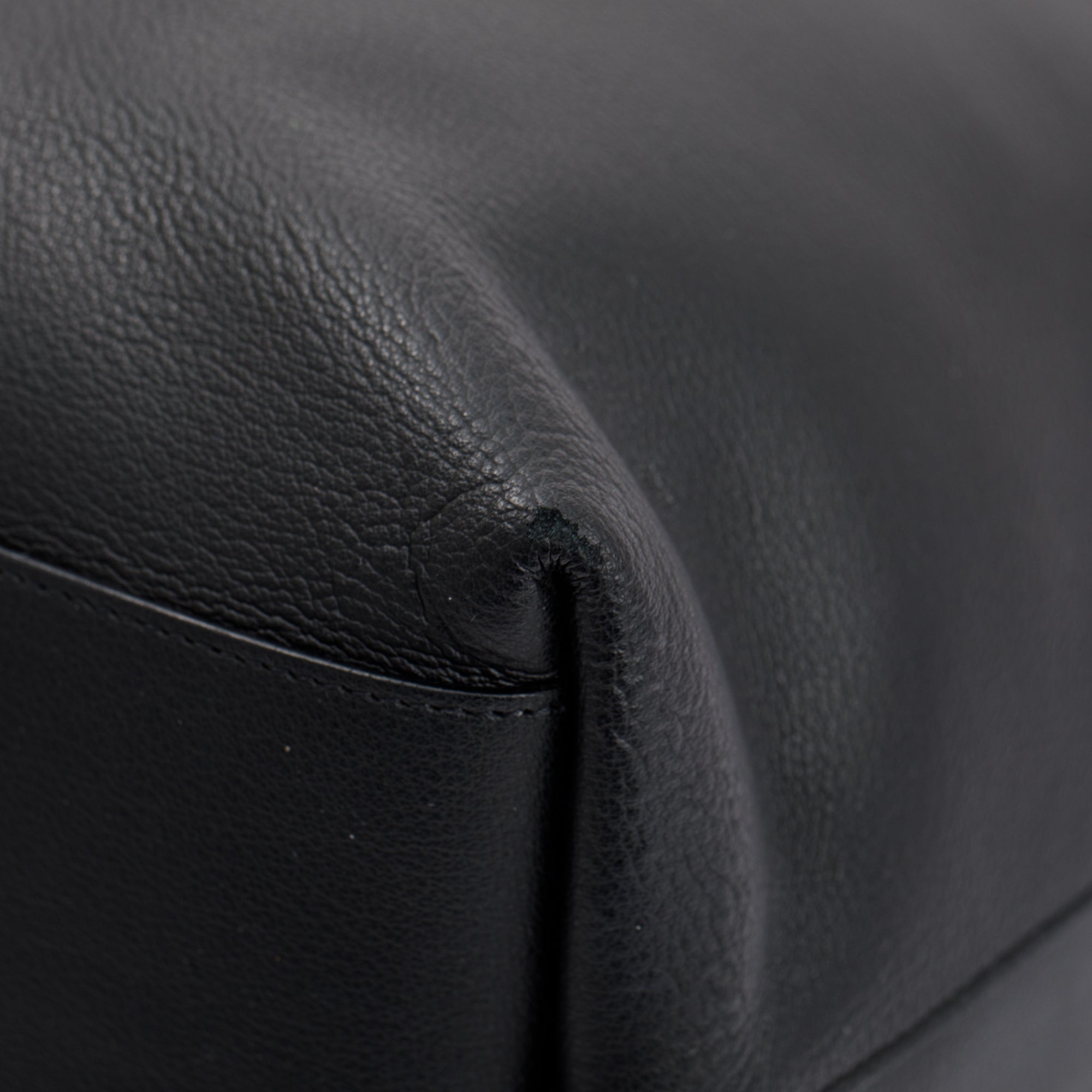 Saint Laurent Black Soft Calfskin Leather N/S Shopping Tote w/ Pouch