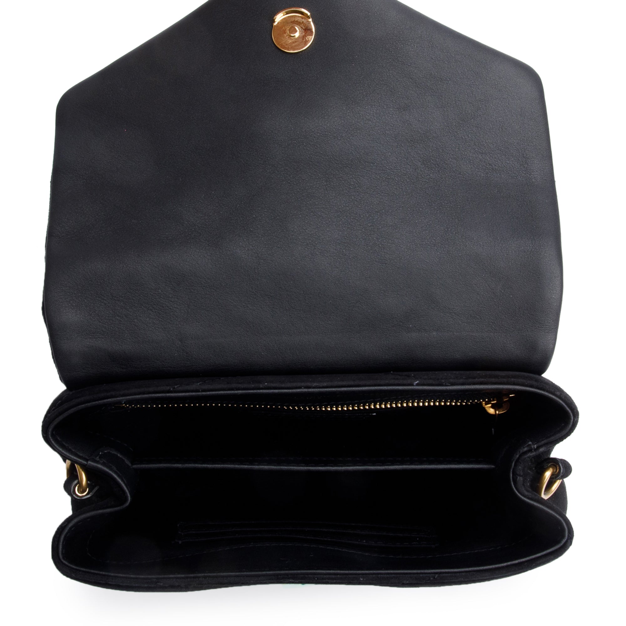Saint Laurent Black Suede Monogram Matelasse Toy Loulou Crossbody Bag w/ Box
