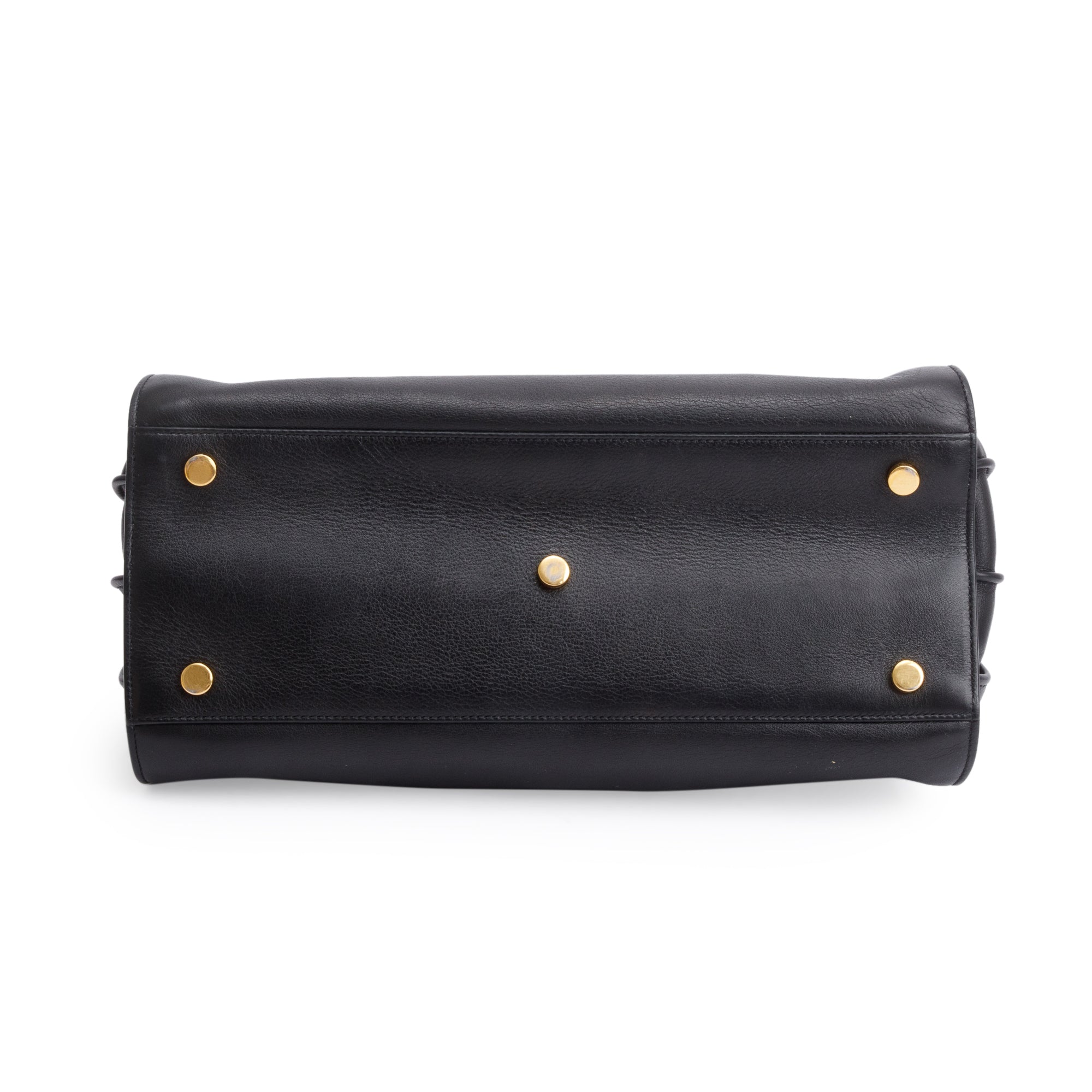 Saint Laurent Black Supple Grained Leather Small Sac De Jour w/ Strap