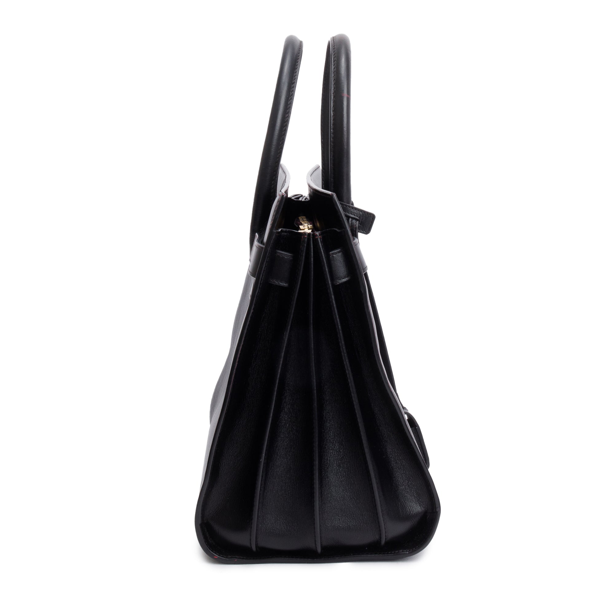 Saint Laurent Black Supple Leather Small Sac De Jour w/ Strap