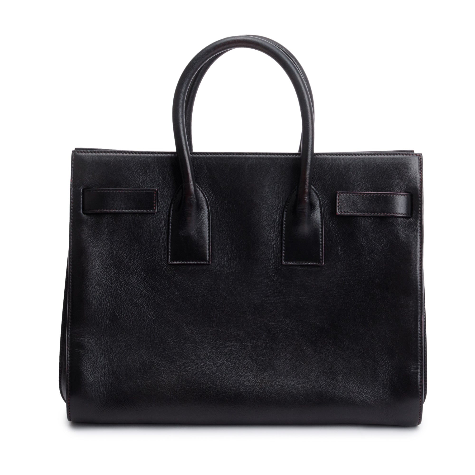 Saint Laurent Black Supple Leather Small Sac De Jour w/ Strap