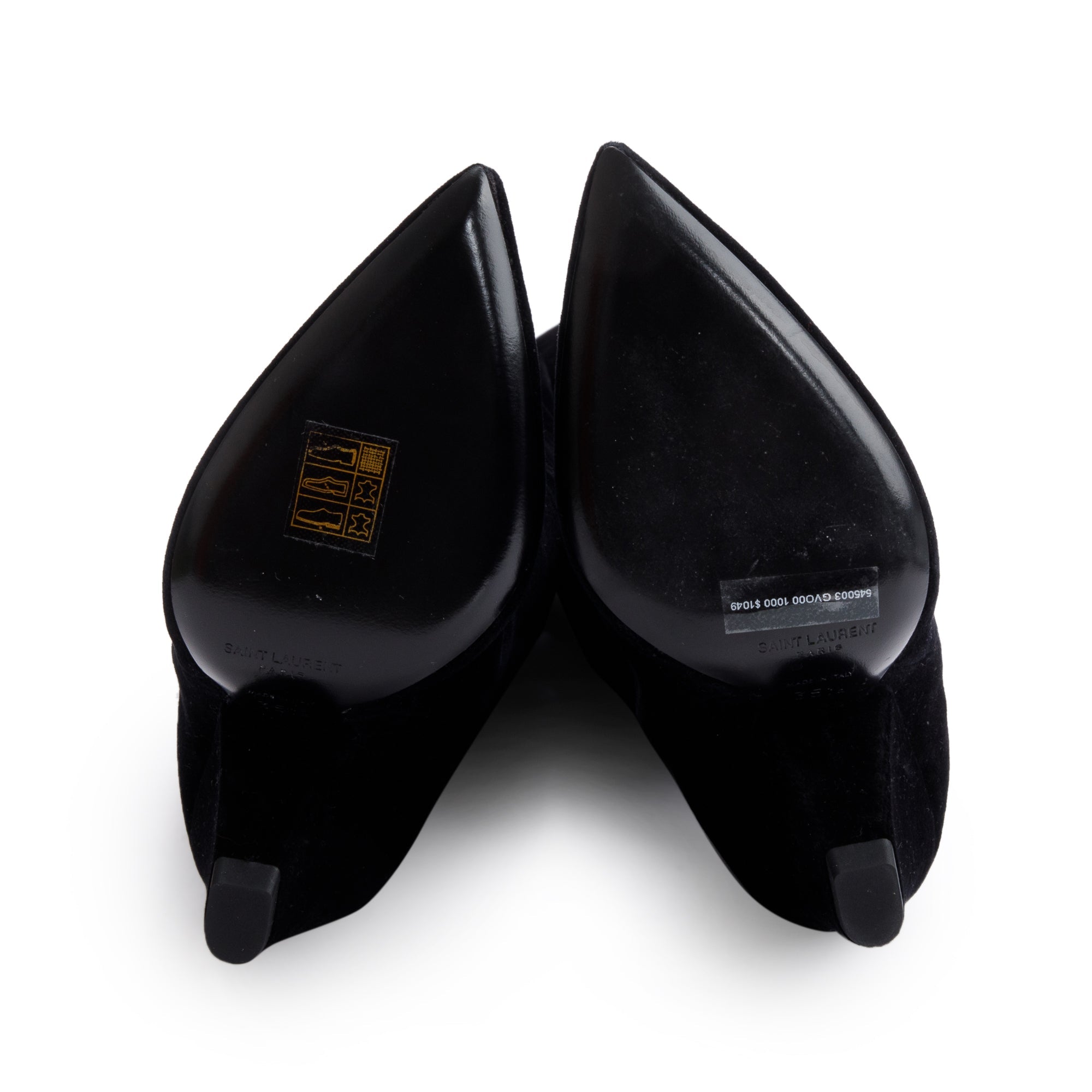 Saint Laurent Black Velvet Niki Over The Knee Boots, Size 35.5