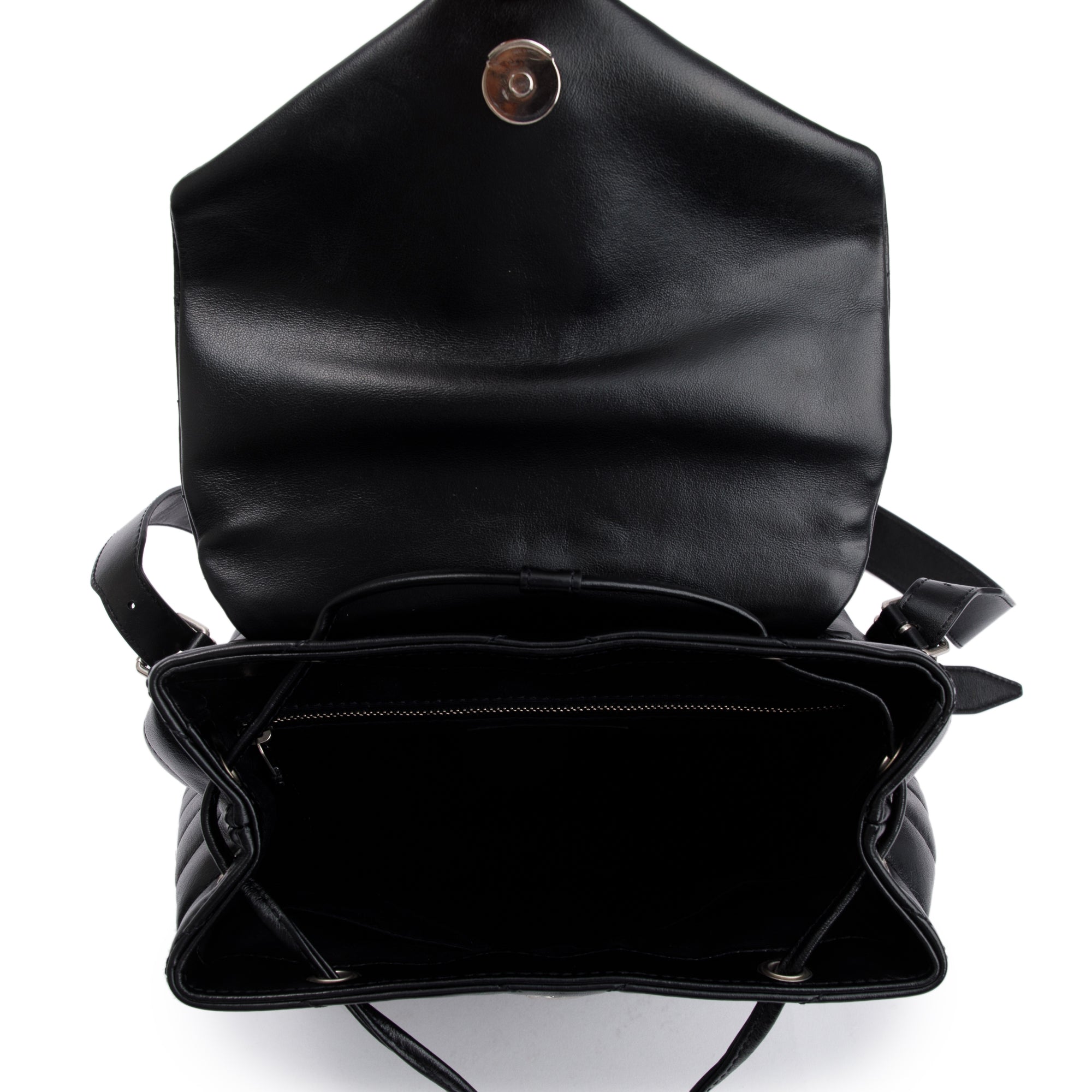 Saint Laurent Black Y Quilted Calfskin Leather Small Loulou Backpack