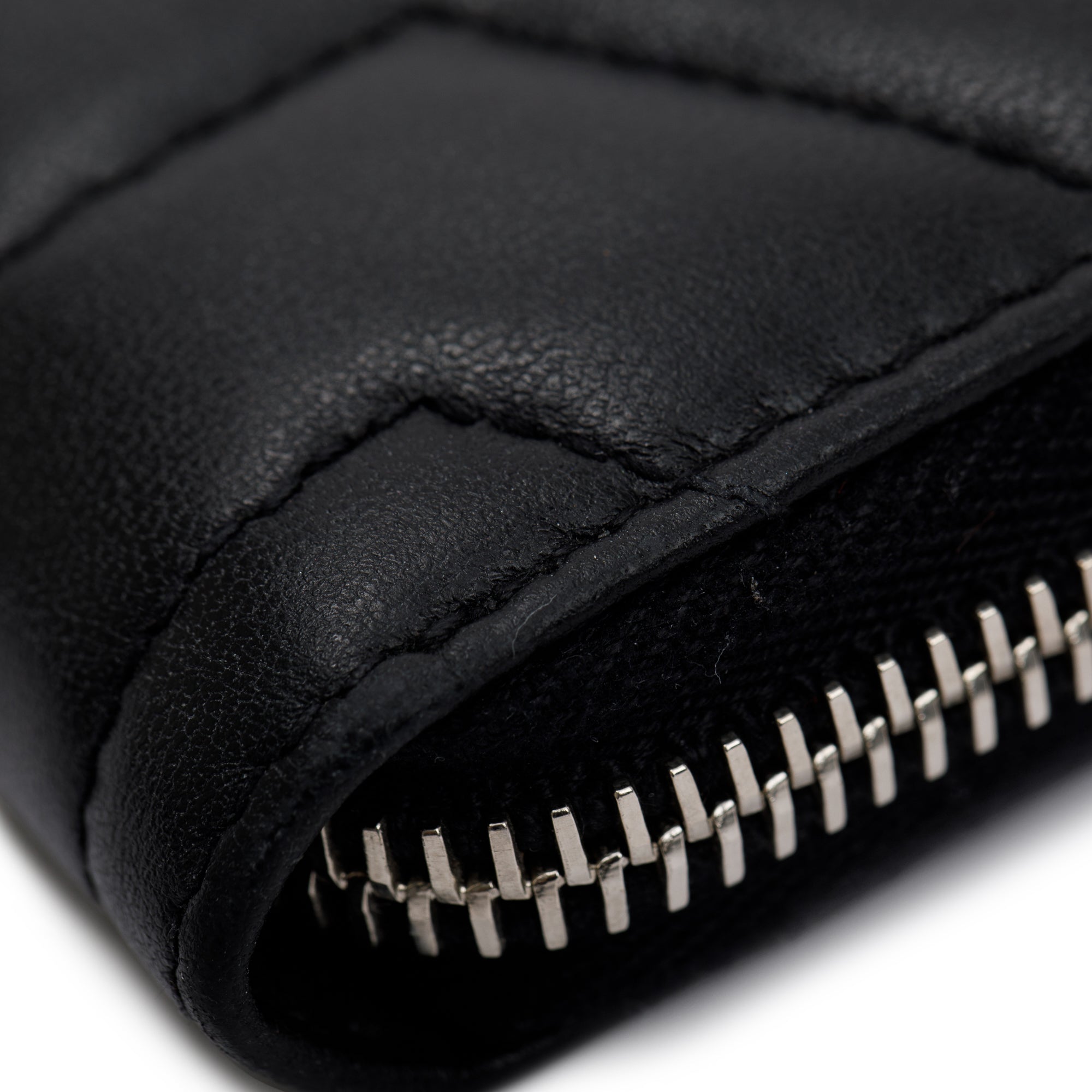 Saint Laurent Black Y Quilted Leather Coin Card Wallet w/ Box