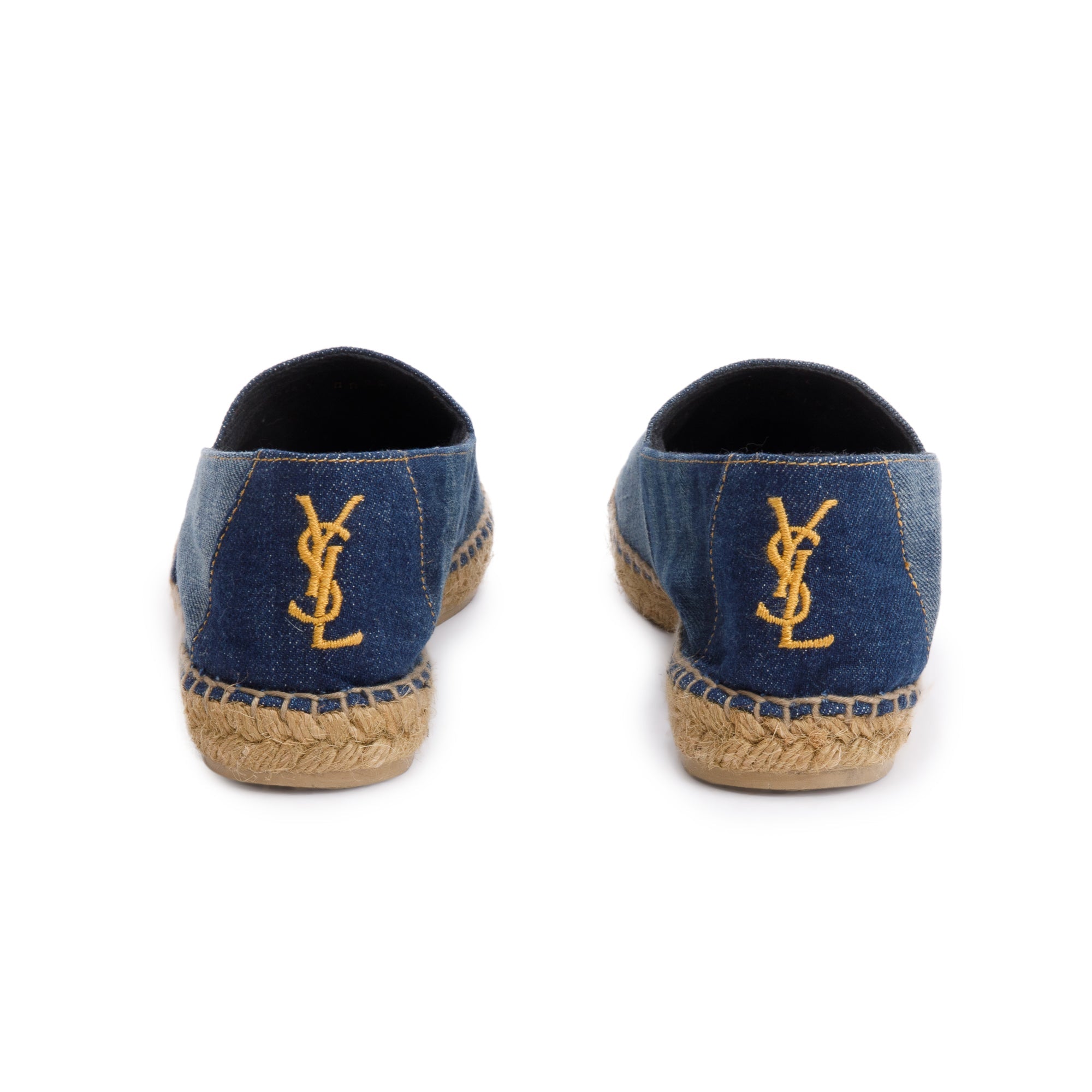 Saint Laurent Blue Denim Espadrilles, Size 39 w/ Box